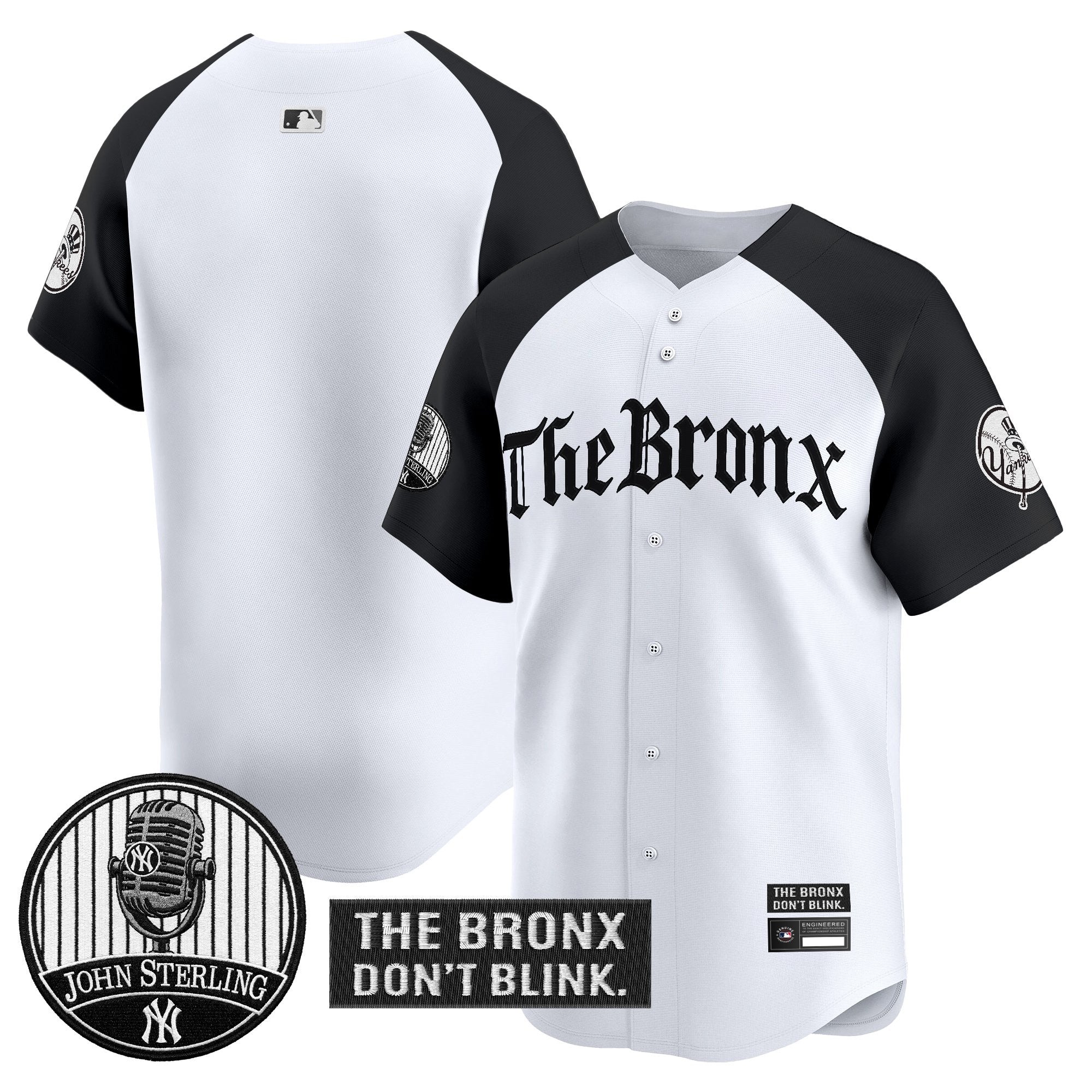 Men's Yankees "The Bronx Gothic" Vapor Premier Limited Jersey - John Sterling Patch - All Stitched