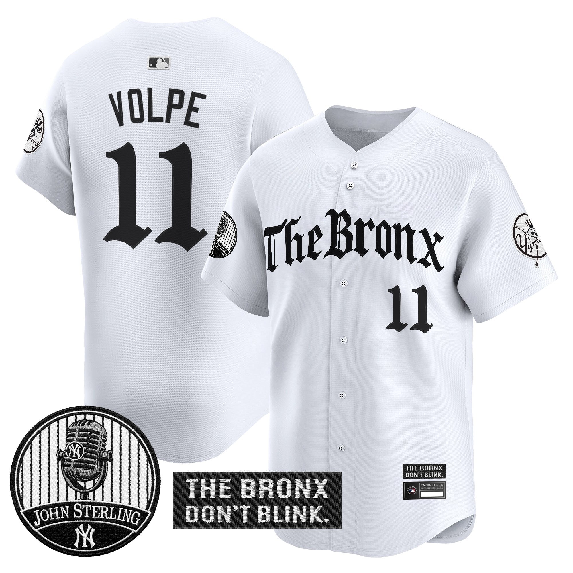 Men's Yankees "The Bronx Gothic" Vapor Premier Limited Jersey - John Sterling Patch - All Stitched