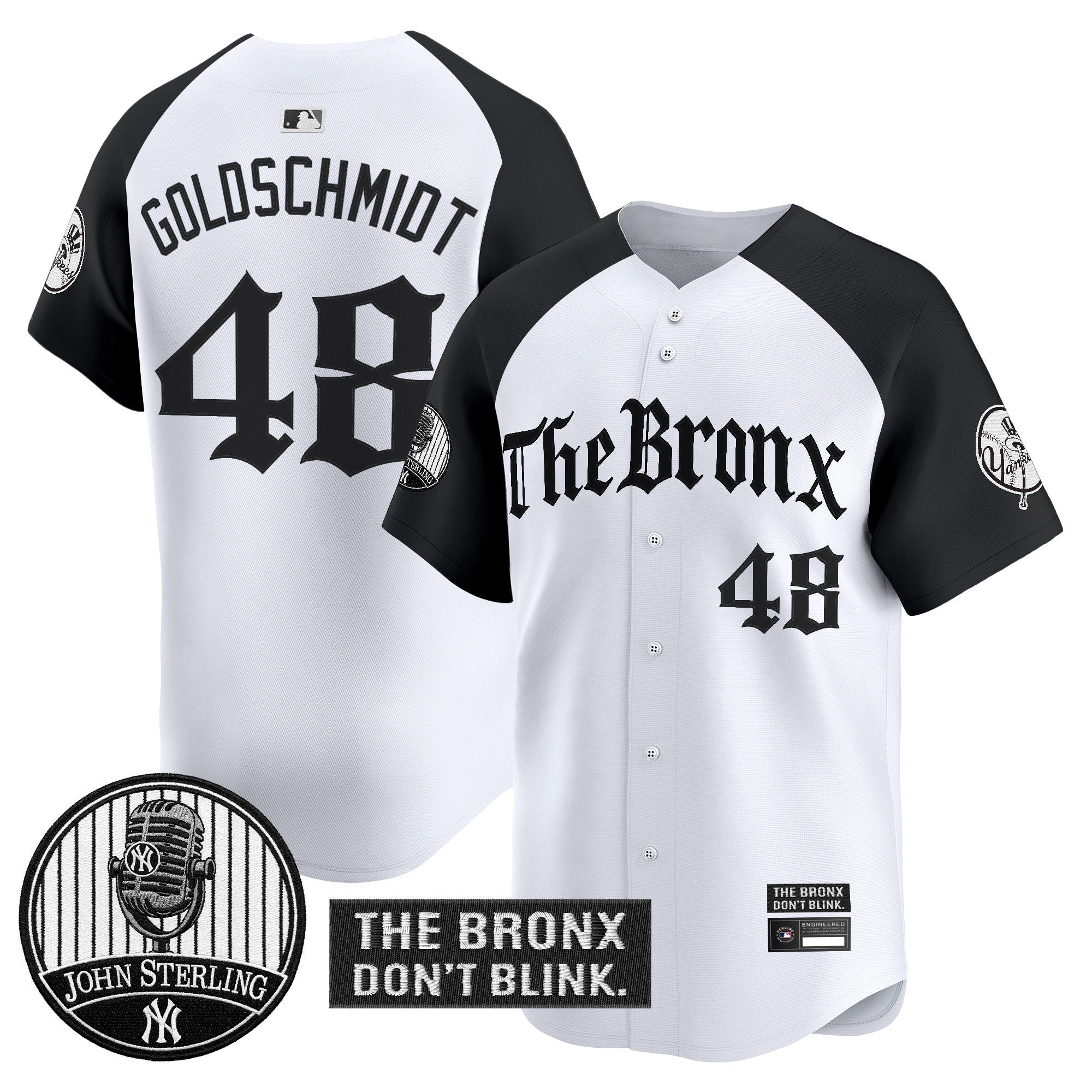 Men's Yankees "The Bronx Gothic" Vapor Premier Limited Jersey - John Sterling Patch - All Stitched