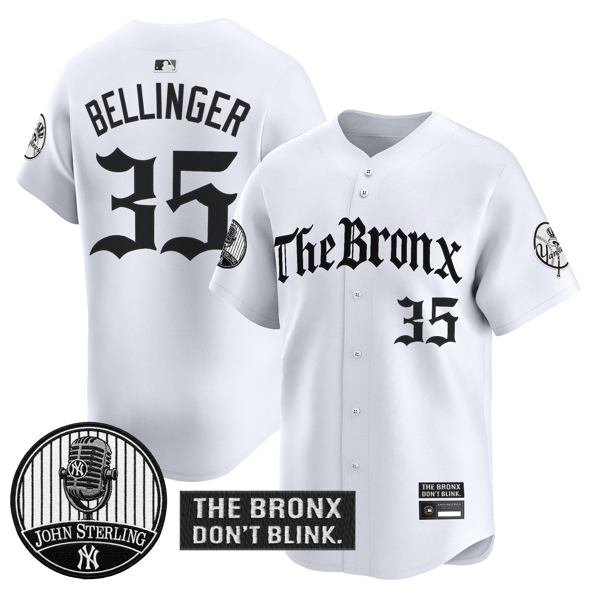 Men's Yankees "The Bronx Gothic" Vapor Premier Limited Jersey - John Sterling Patch - All Stitched