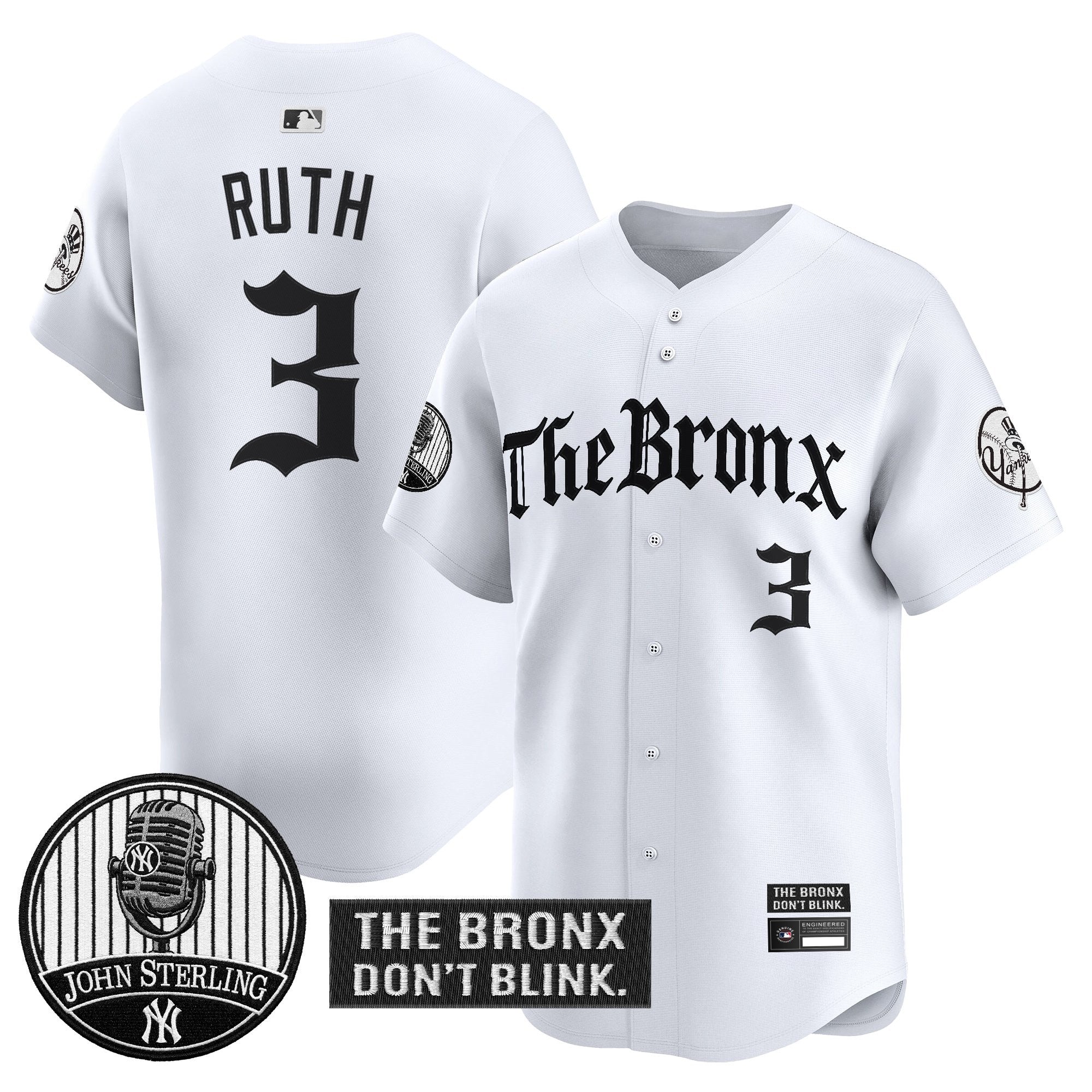 Men's Yankees "The Bronx Gothic" Vapor Premier Limited Jersey - John Sterling Patch - All Stitched