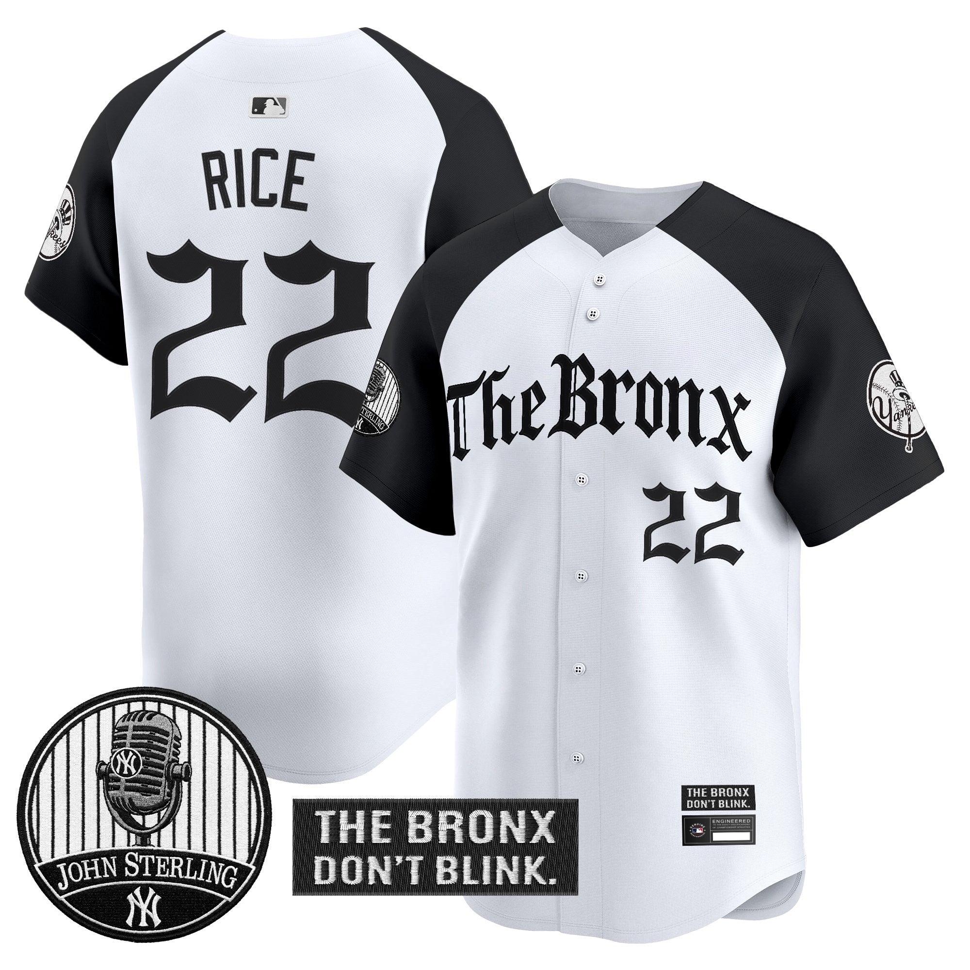 Men's Yankees "The Bronx Gothic" Vapor Premier Limited Jersey - John Sterling Patch - All Stitched