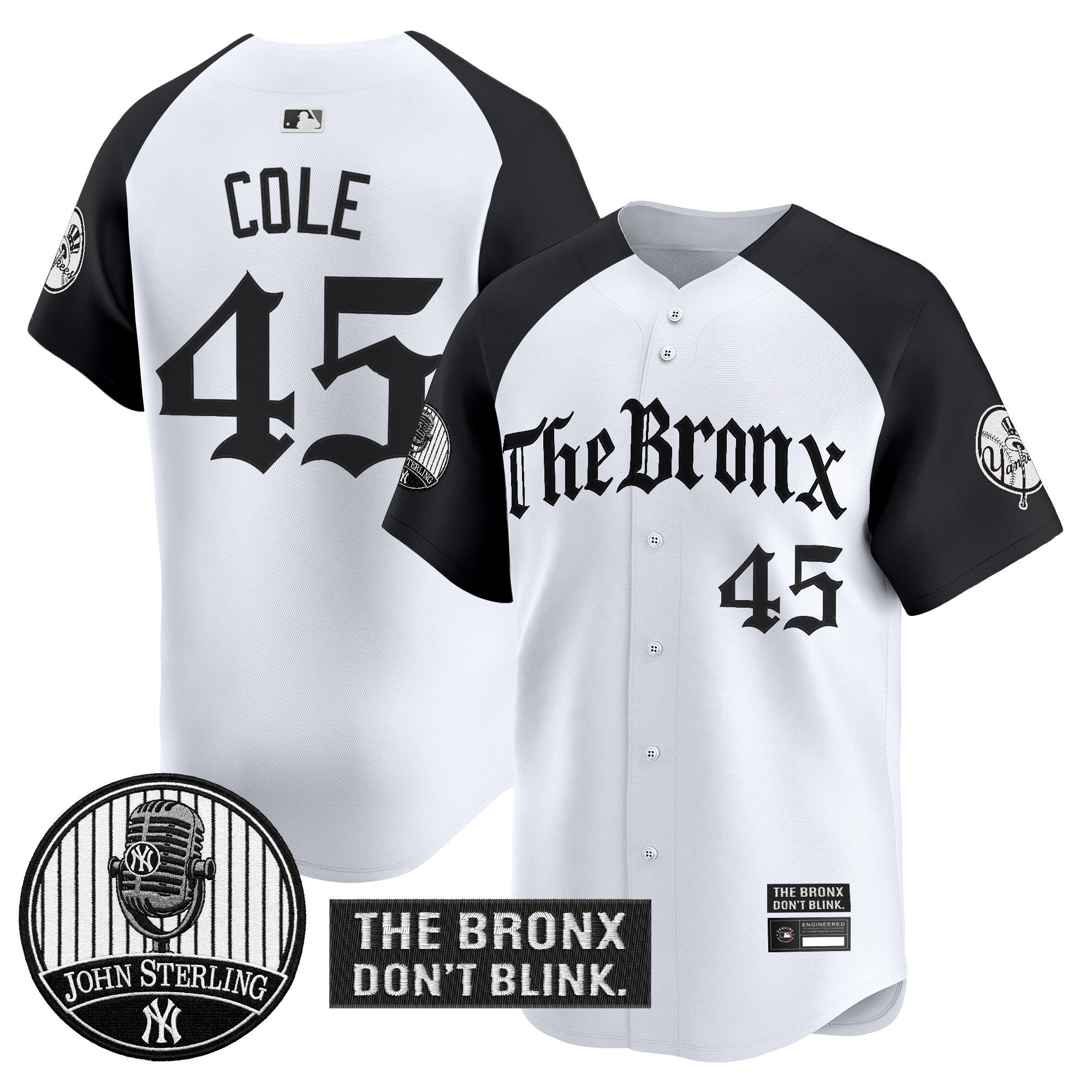 Men's Yankees "The Bronx Gothic" Vapor Premier Limited Jersey - John Sterling Patch - All Stitched