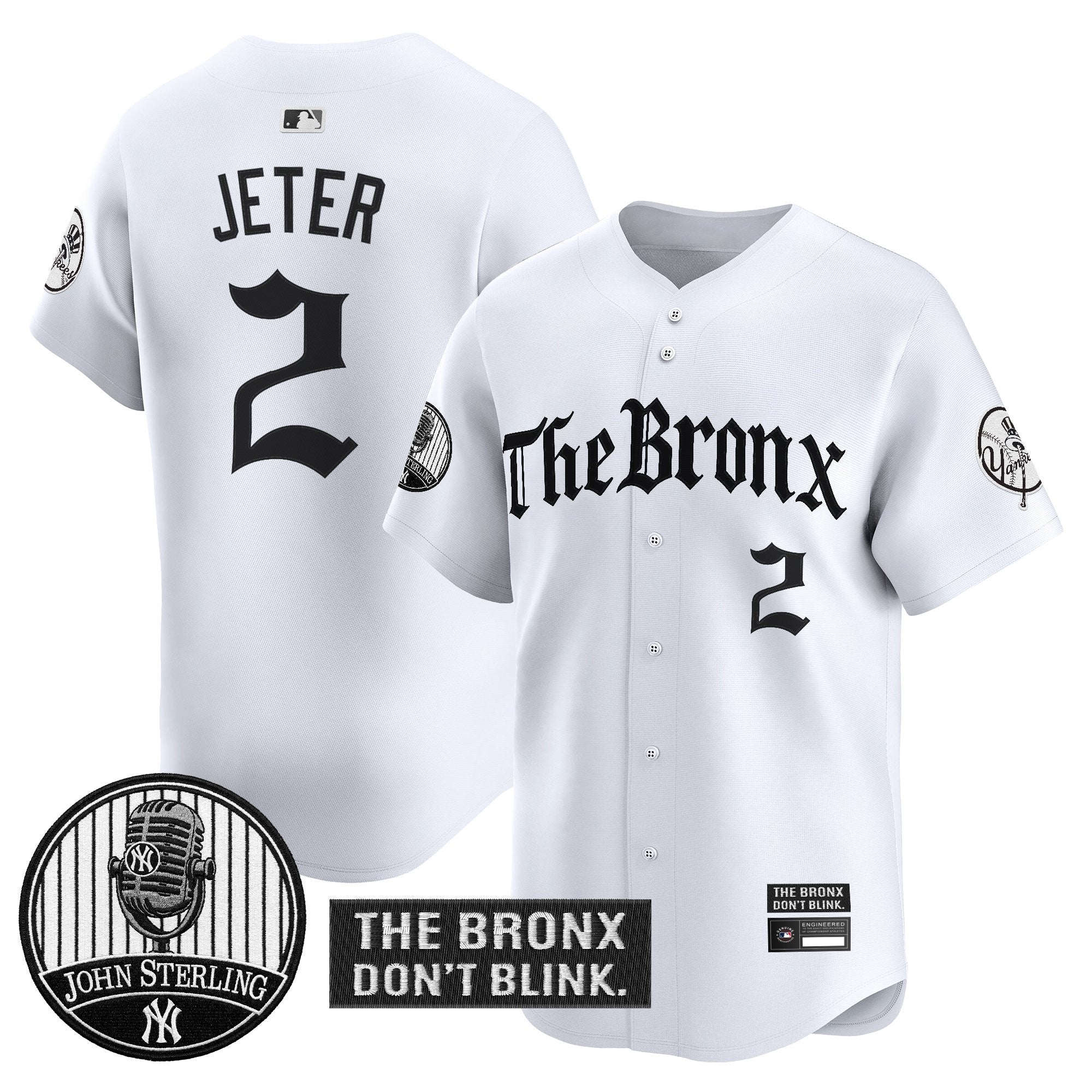 Men's Yankees "The Bronx Gothic" Vapor Premier Limited Jersey - John Sterling Patch - All Stitched