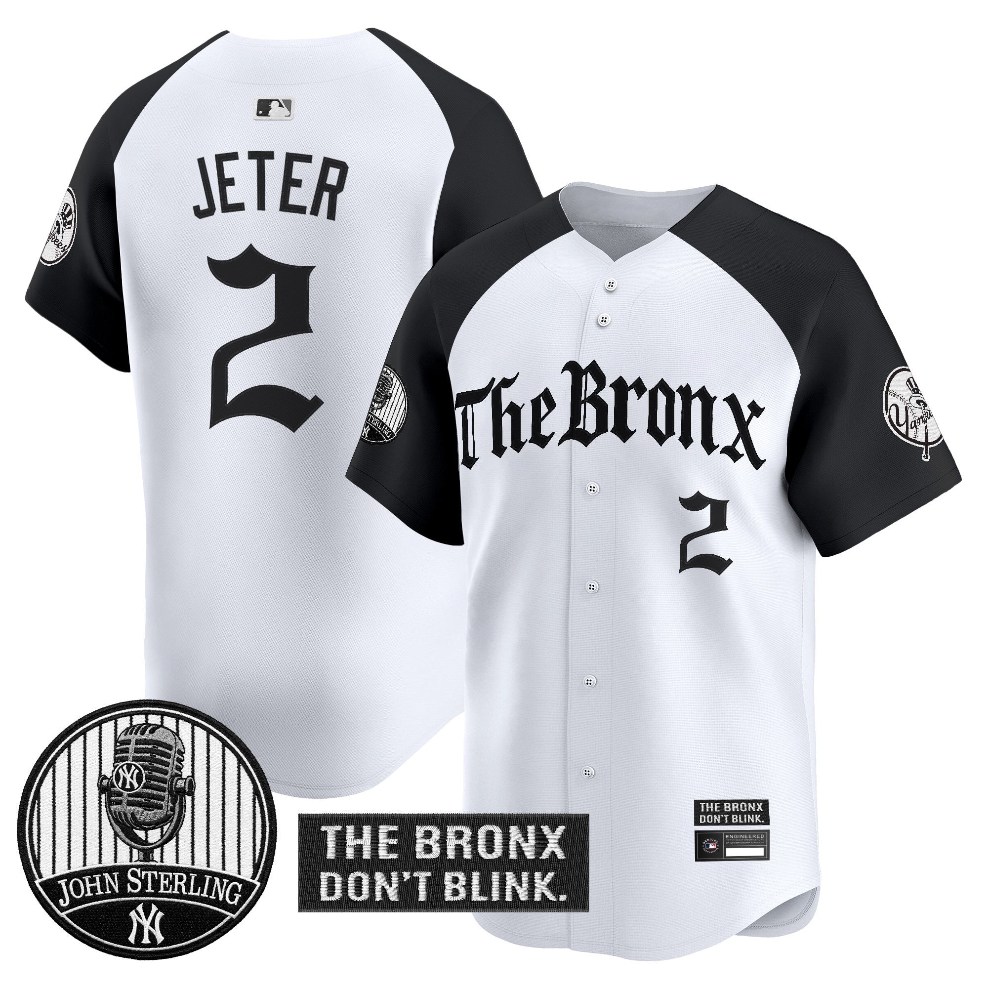 Men's Yankees "The Bronx Gothic" Vapor Premier Limited Jersey - John Sterling Patch - All Stitched
