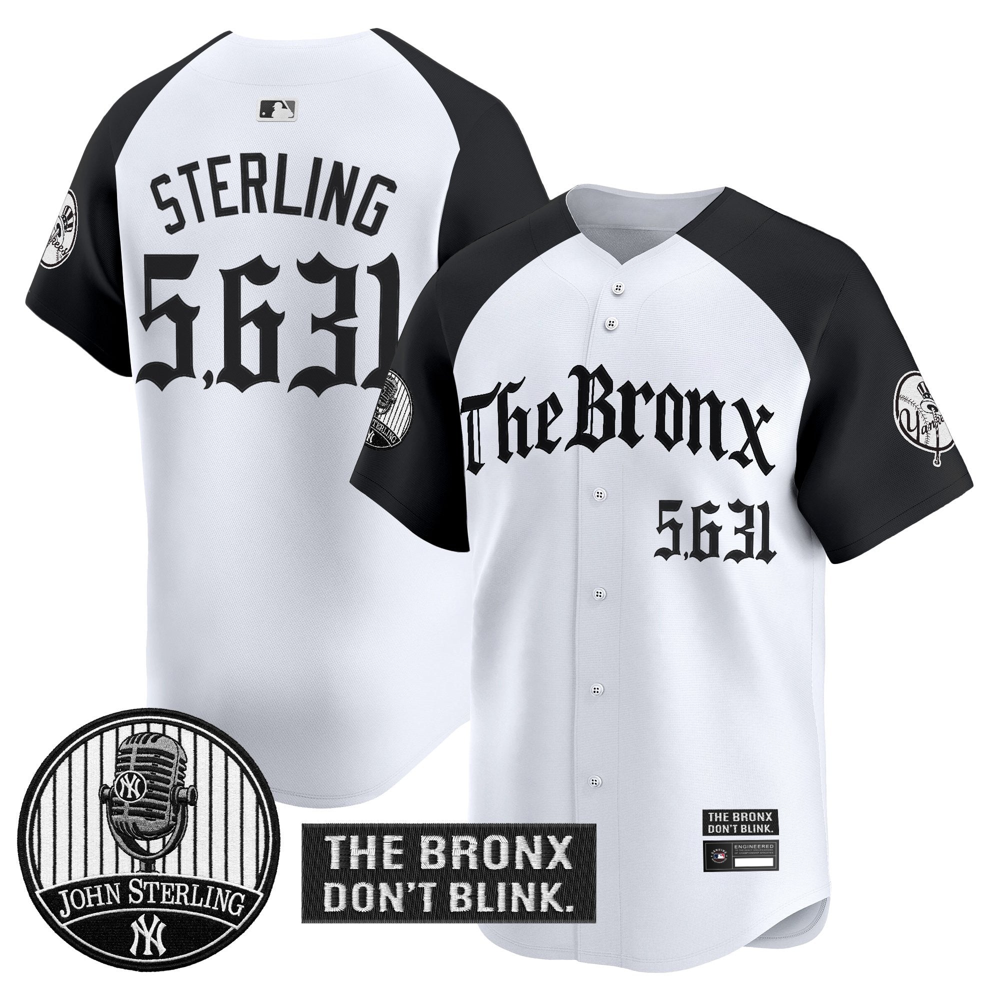 Men's Yankees "The Bronx Gothic" Vapor Premier Limited Jersey - John Sterling Patch - All Stitched