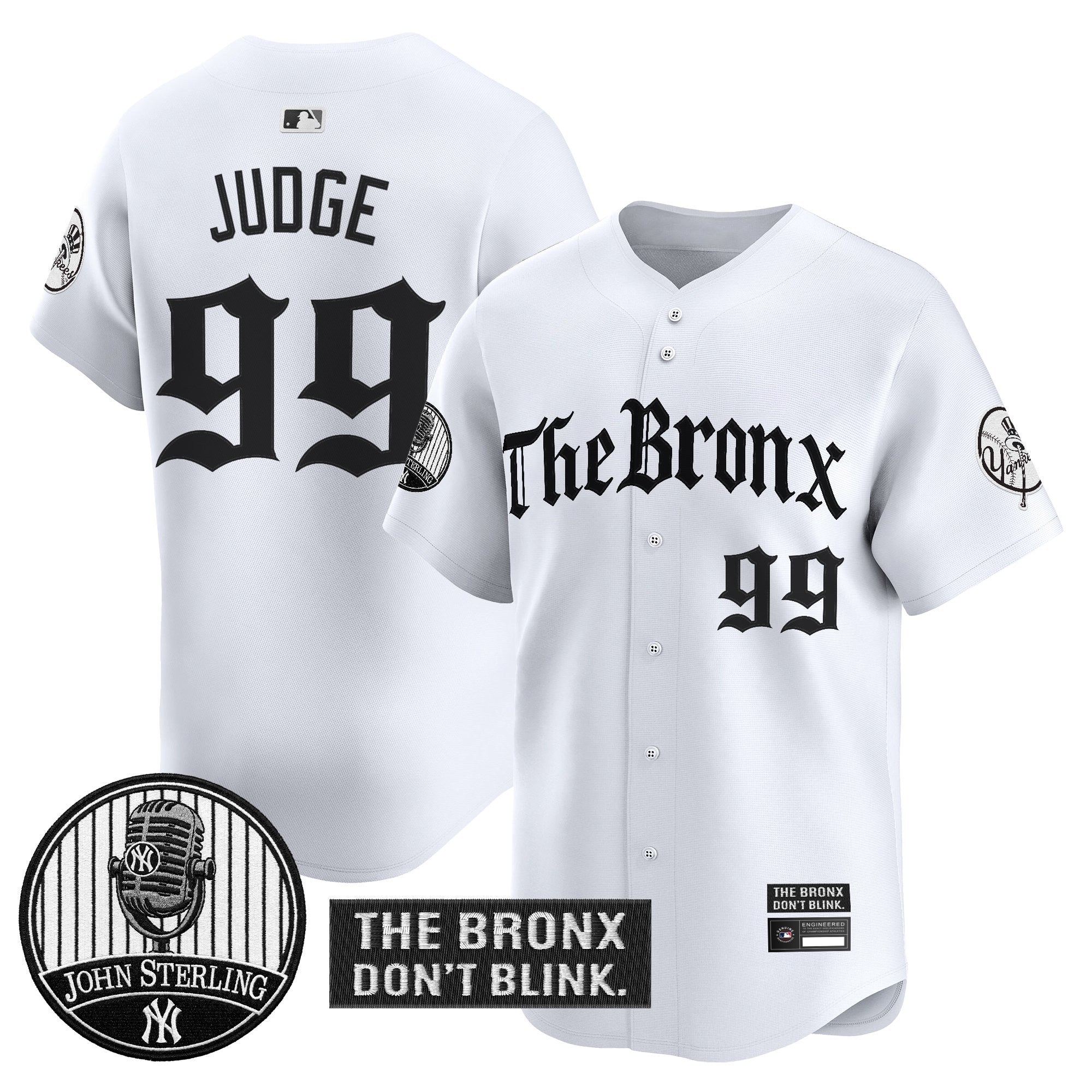 Men's Yankees "The Bronx Gothic" Vapor Premier Limited Jersey - John Sterling Patch - All Stitched