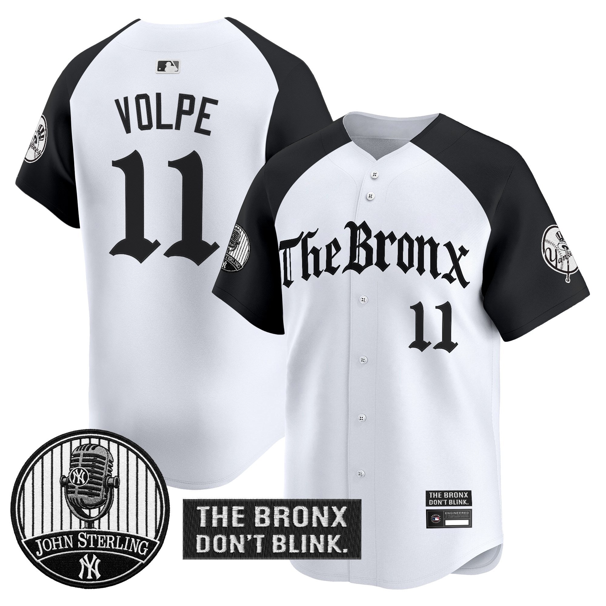 Men's Yankees "The Bronx Gothic" Vapor Premier Limited Jersey - John Sterling Patch - All Stitched