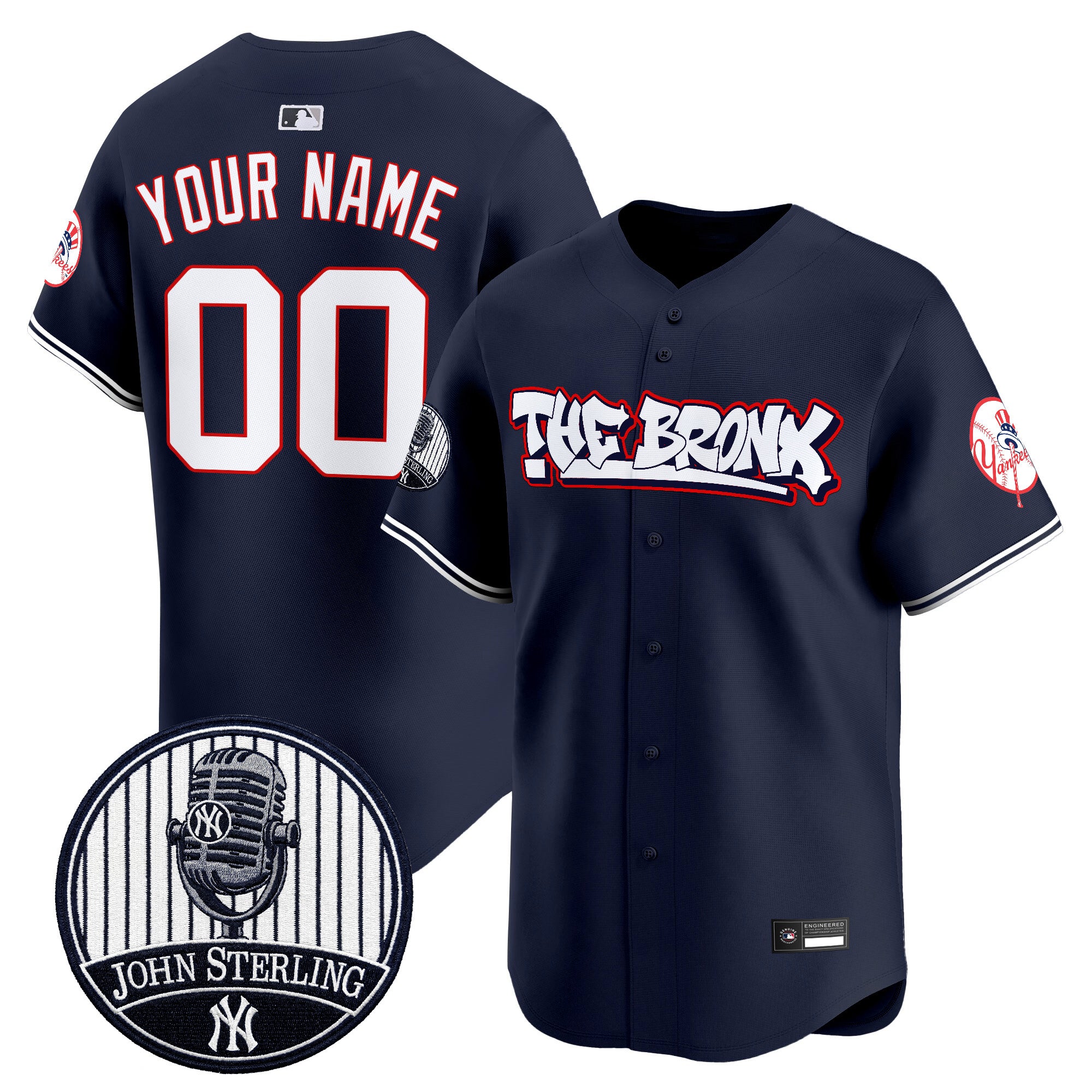 New York Yankees "The Bronx Graffiti" Vapor Premier Limited Custom Jersey - John Sterling Patch - All Stitched