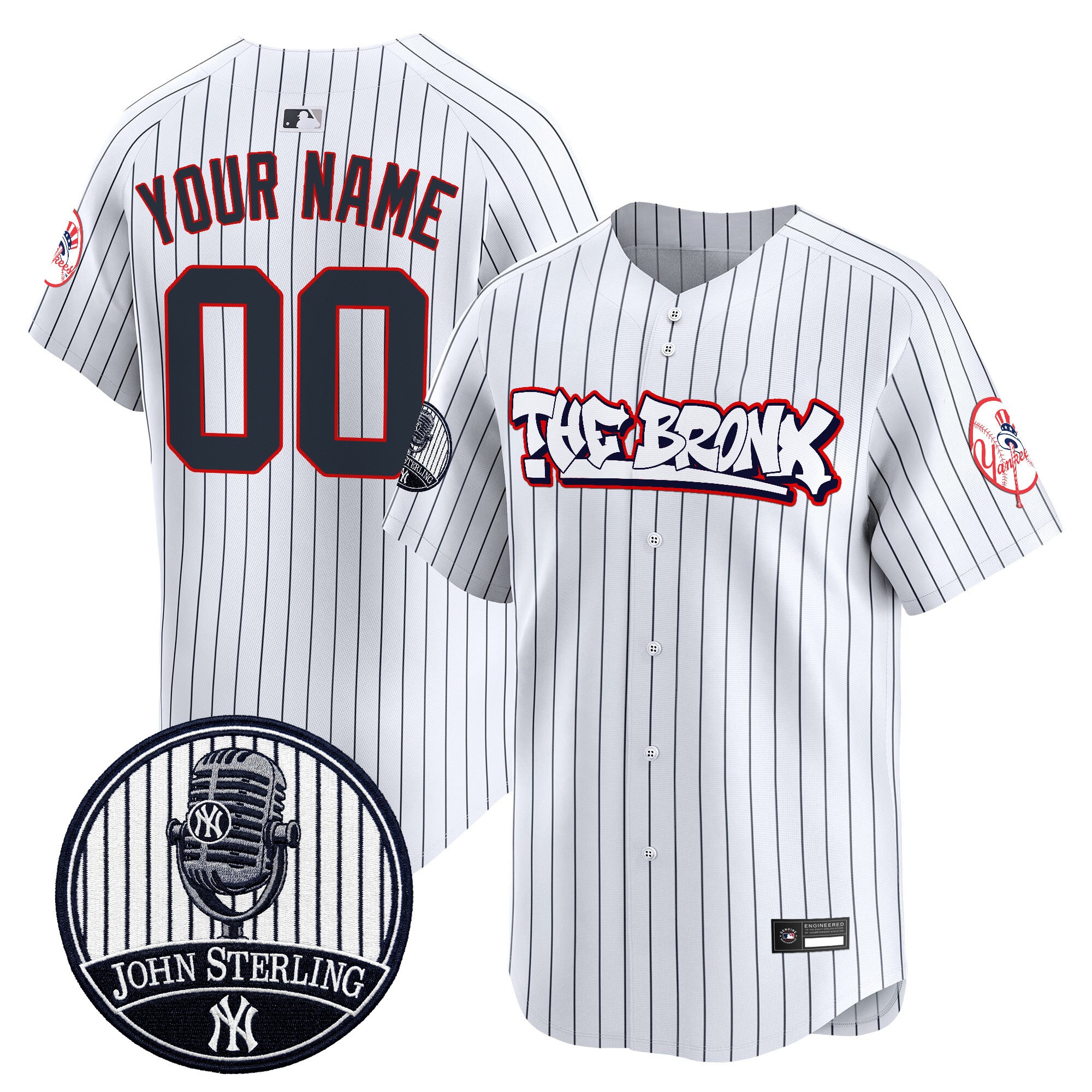New York Yankees "The Bronx Graffiti" Vapor Premier Limited Custom Jersey - John Sterling Patch - All Stitched