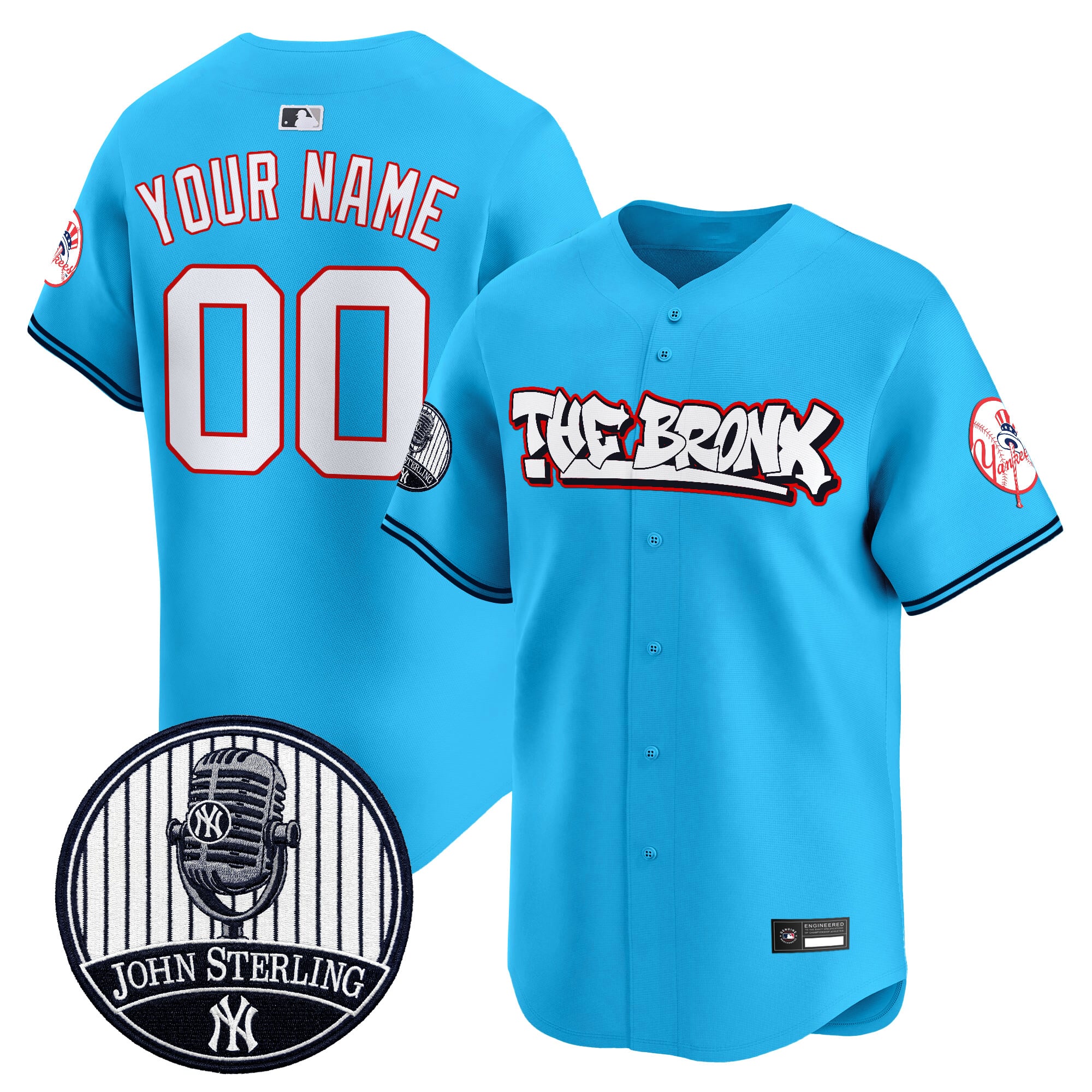 New York Yankees "The Bronx Graffiti" Vapor Premier Limited Custom Jersey - John Sterling Patch - All Stitched