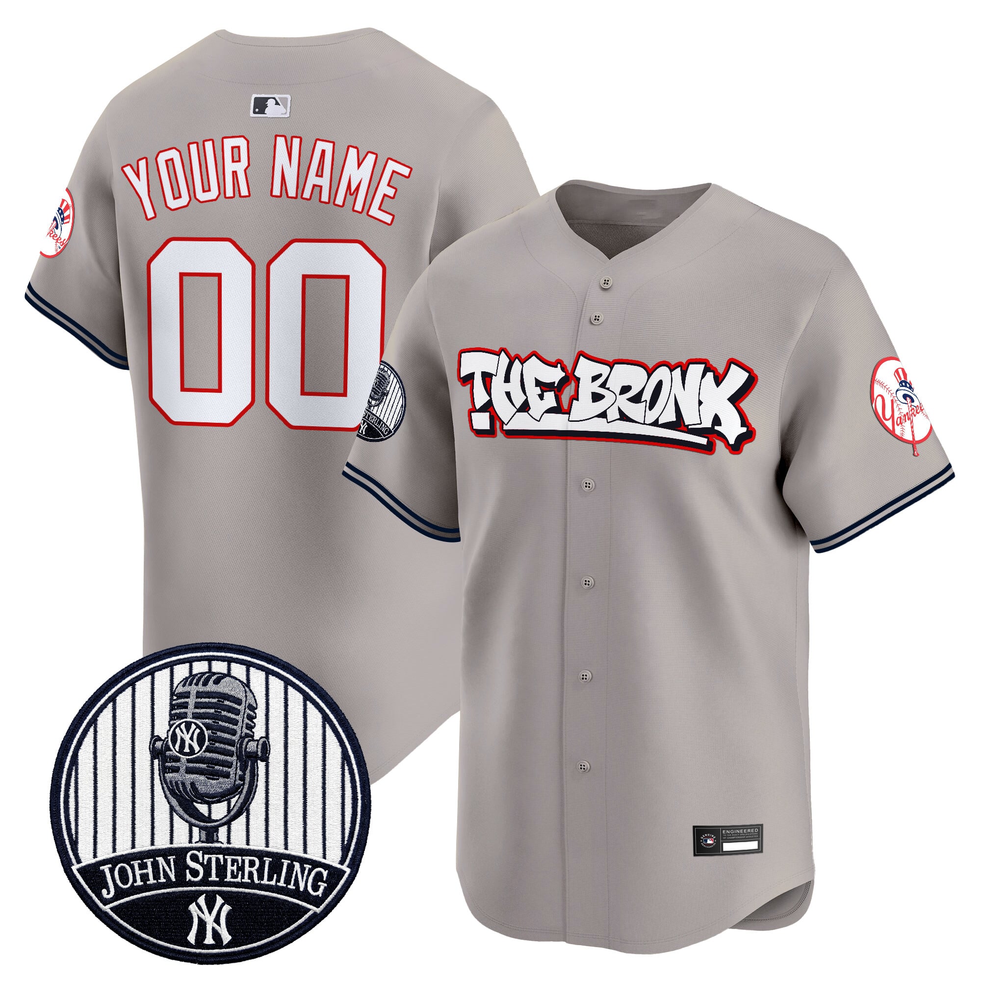 New York Yankees "The Bronx Graffiti" Vapor Premier Limited Custom Jersey - John Sterling Patch - All Stitched