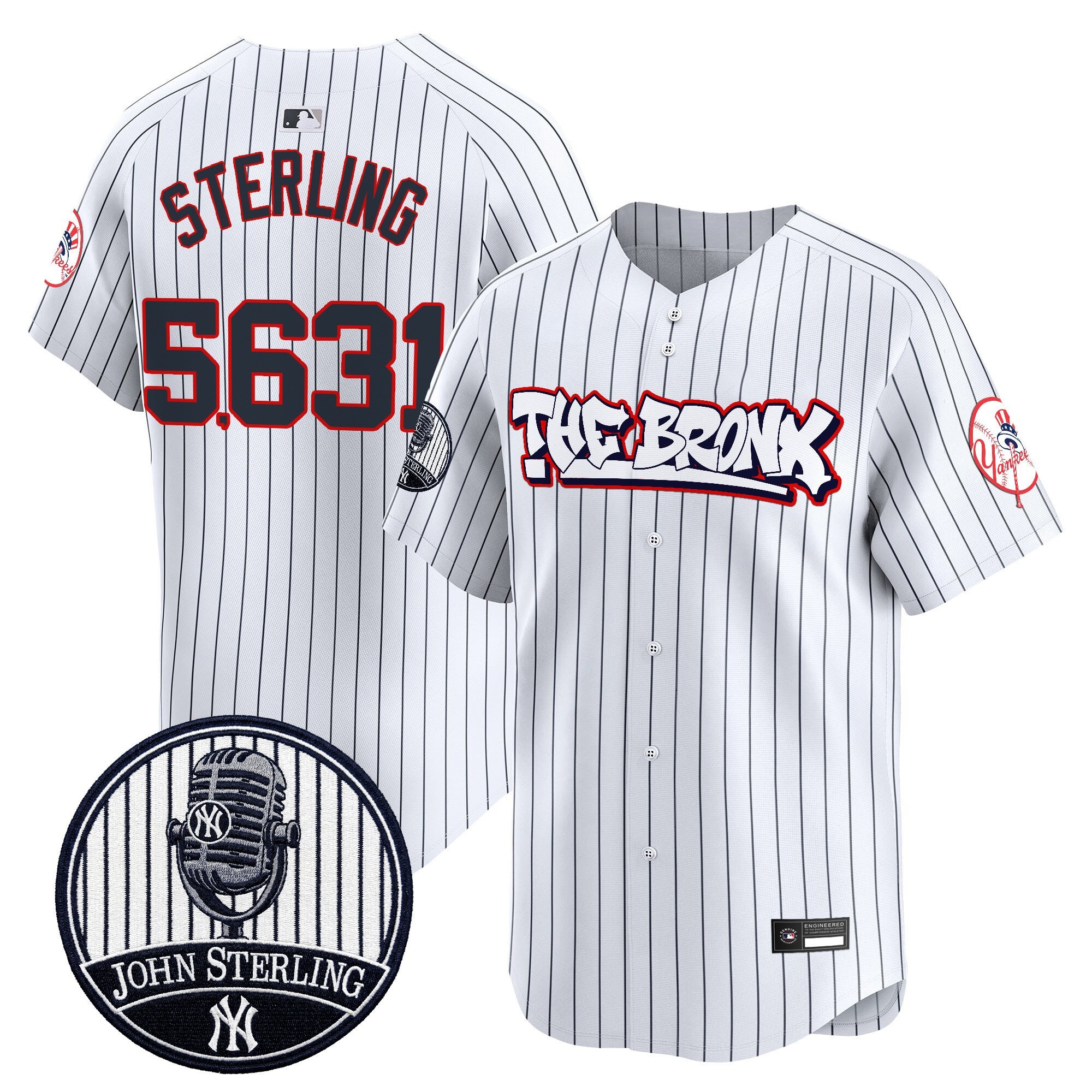 Men's New York Yankees "The Bronx Graffiti" Vapor Premier Limited Jersey - John Sterling Patch - All Stitched