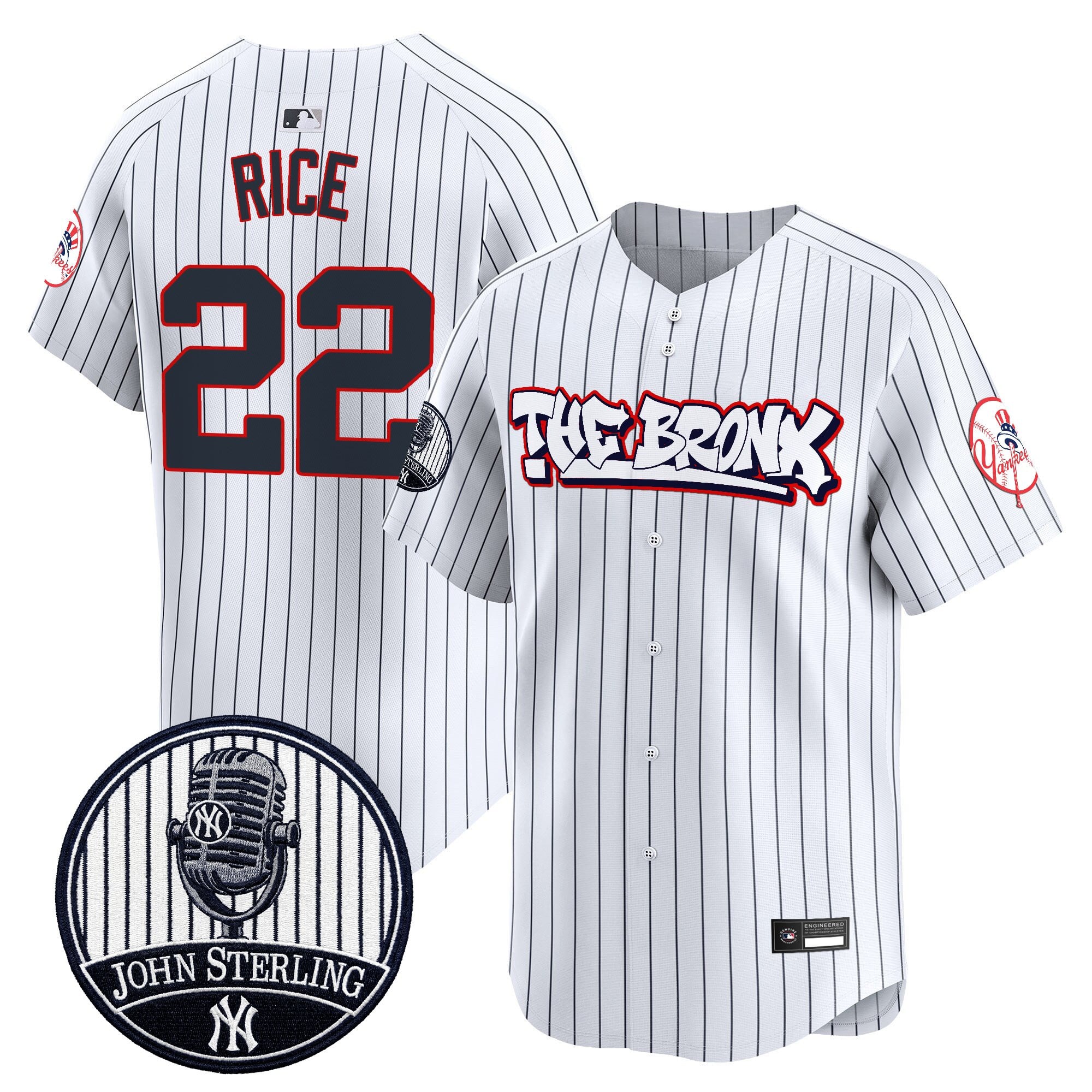 Men's New York Yankees "The Bronx Graffiti" Vapor Premier Limited Jersey - John Sterling Patch - All Stitched