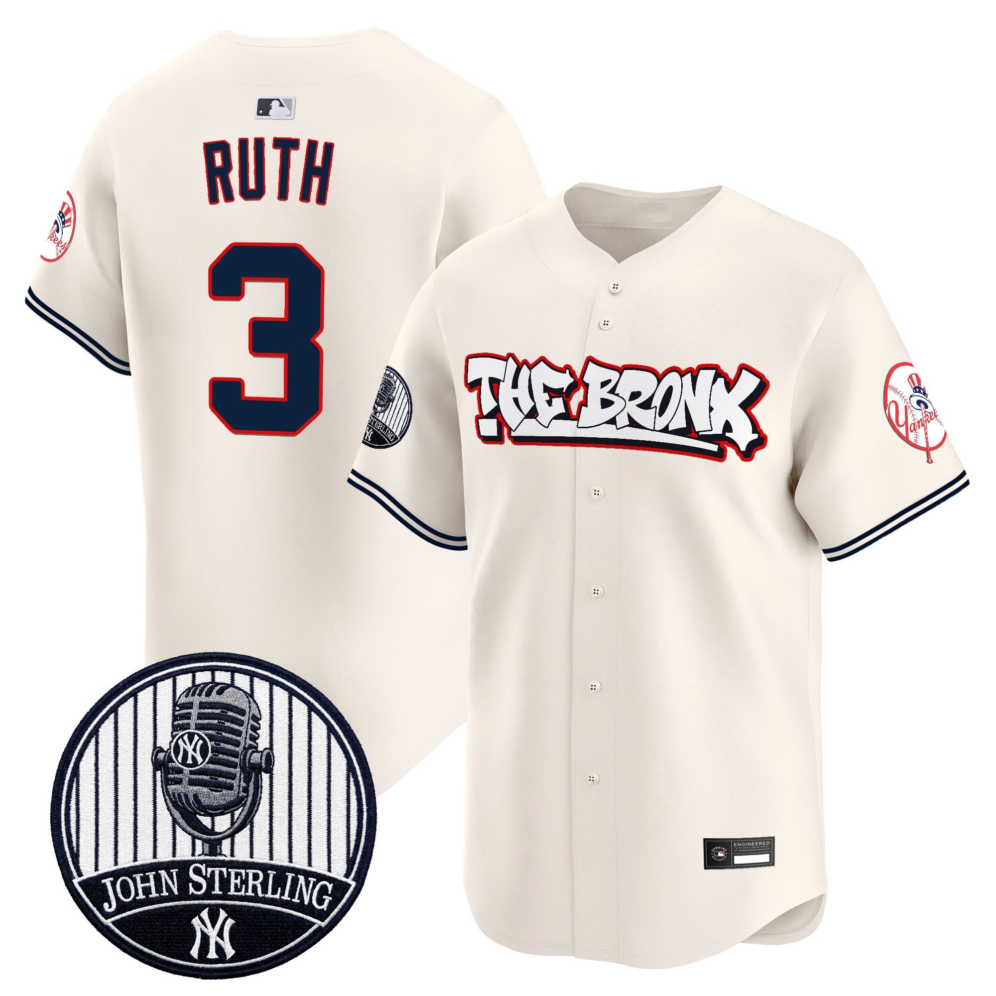 Men's New York Yankees "The Bronx Graffiti" Vapor Premier Limited Jersey - John Sterling Patch - All Stitched