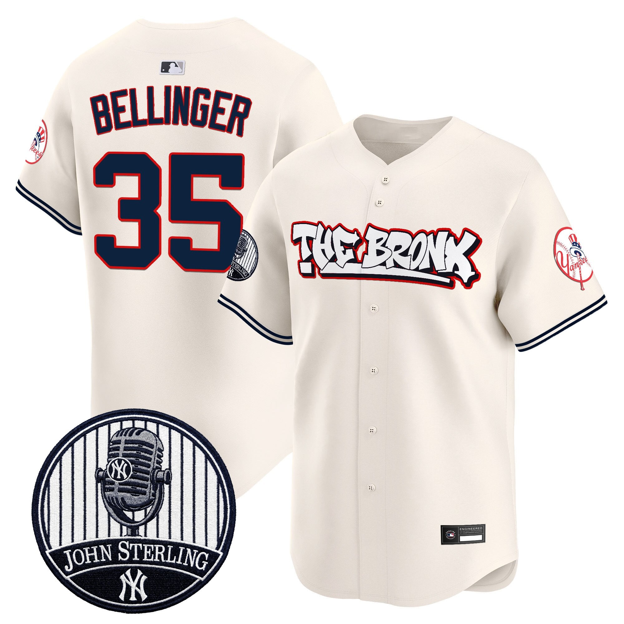 Men's New York Yankees "The Bronx Graffiti" Vapor Premier Limited Jersey - John Sterling Patch - All Stitched