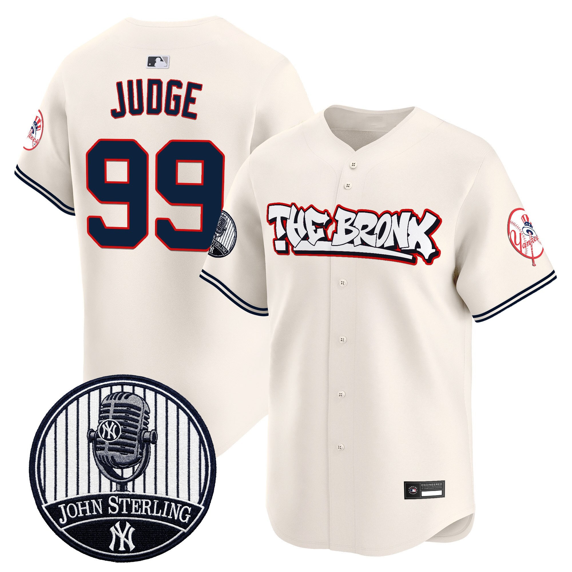 Men's New York Yankees "The Bronx Graffiti" Vapor Premier Limited Jersey - John Sterling Patch - All Stitched