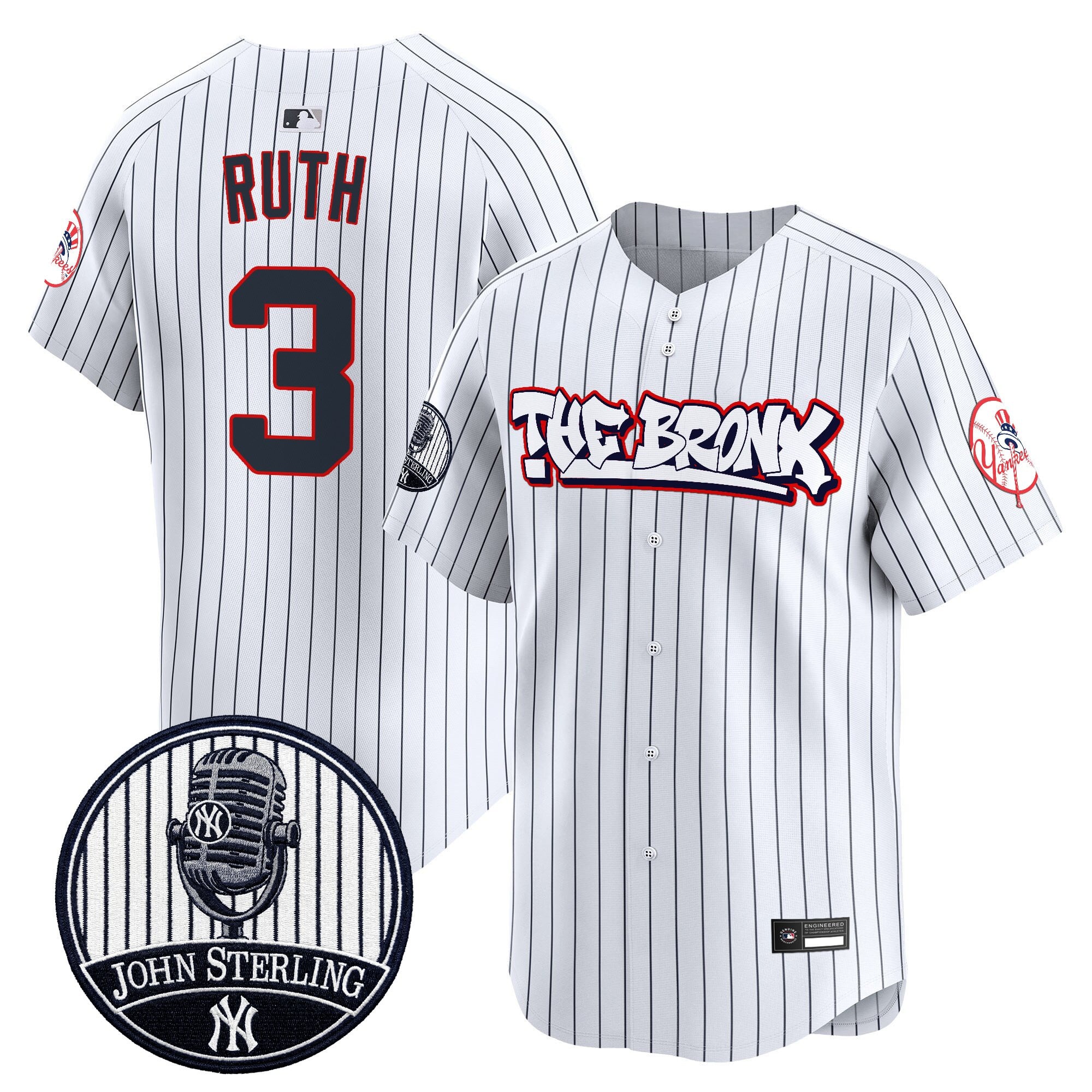Men's New York Yankees "The Bronx Graffiti" Vapor Premier Limited Jersey - John Sterling Patch - All Stitched