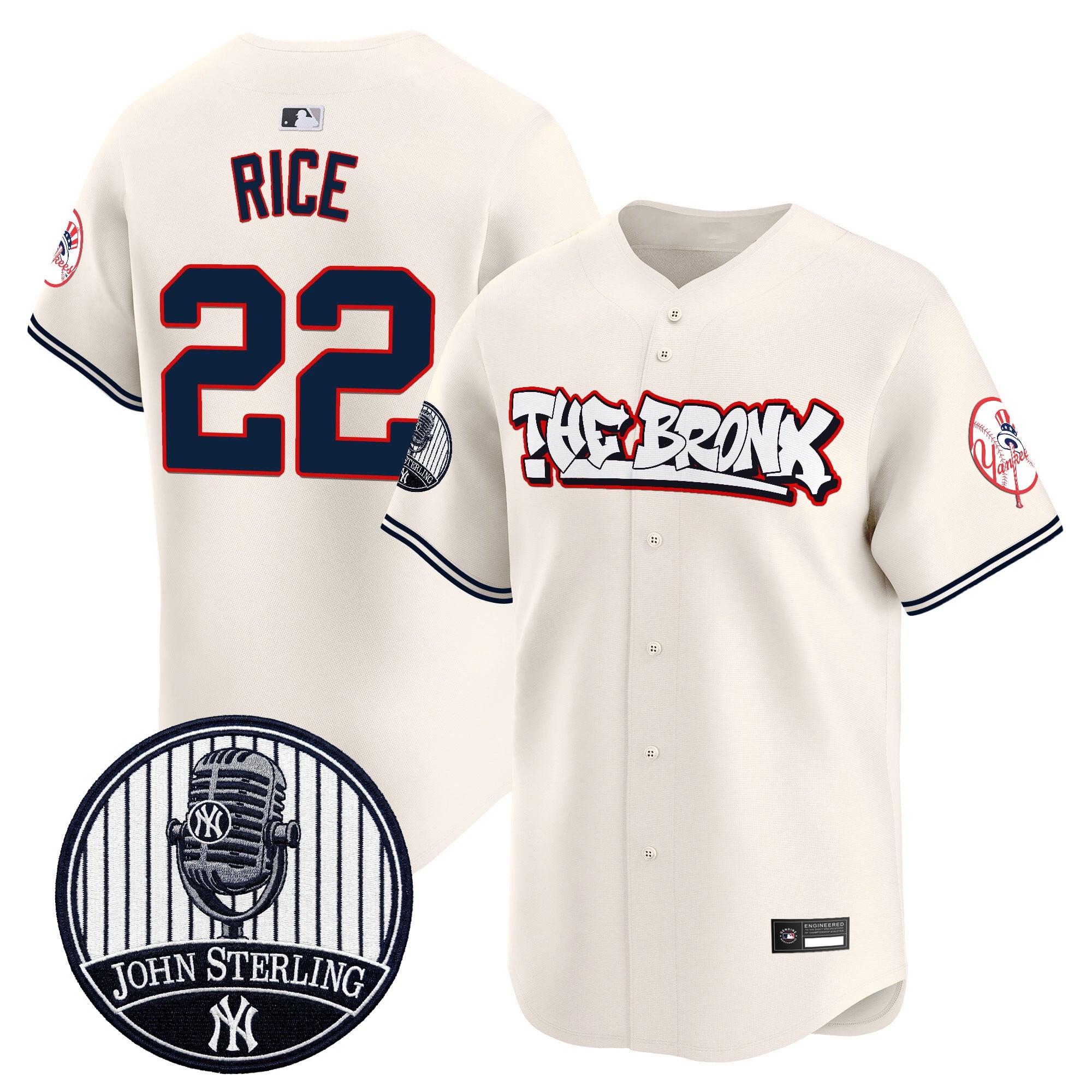 Men's New York Yankees "The Bronx Graffiti" Vapor Premier Limited Jersey - John Sterling Patch - All Stitched