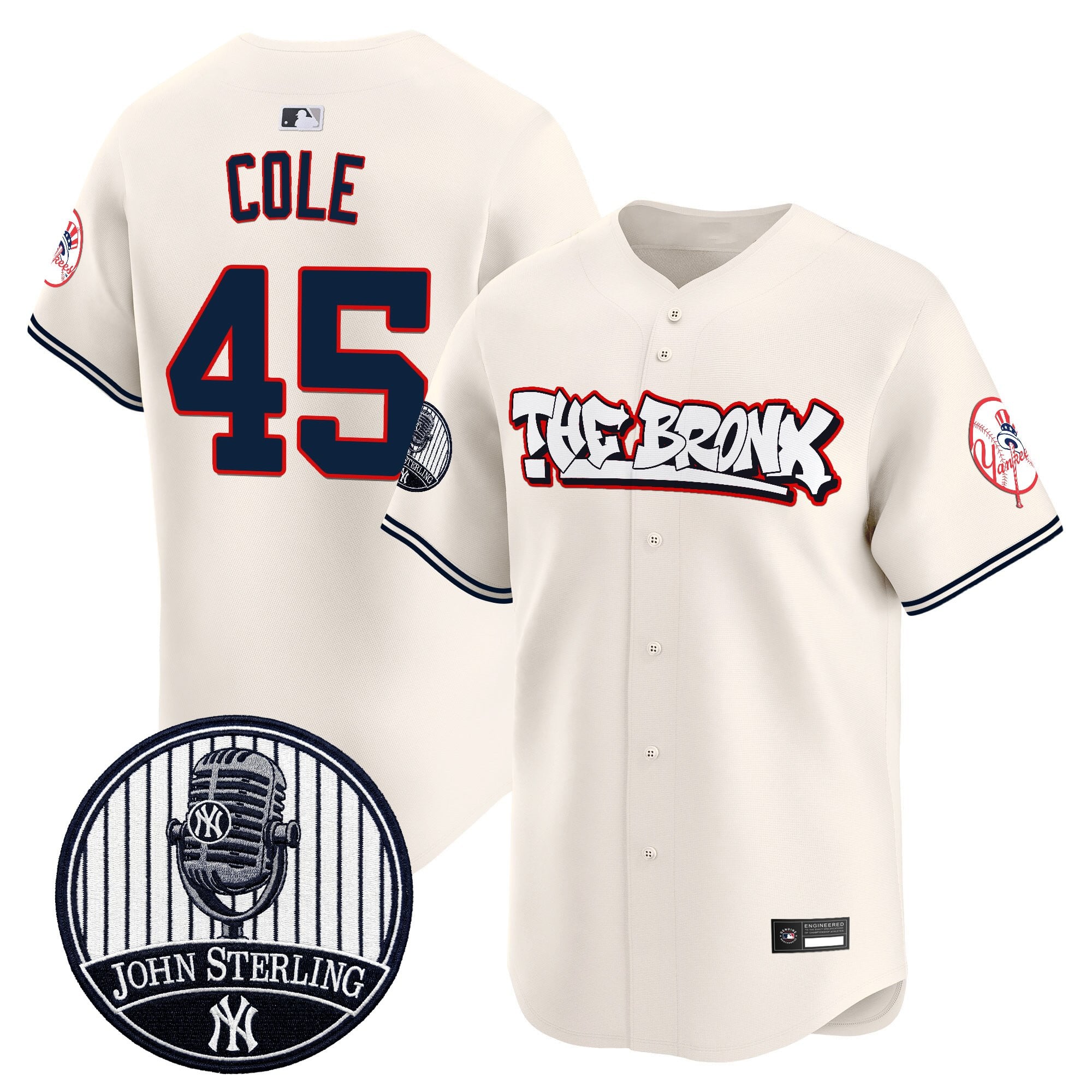 Men's New York Yankees "The Bronx Graffiti" Vapor Premier Limited Jersey - John Sterling Patch - All Stitched