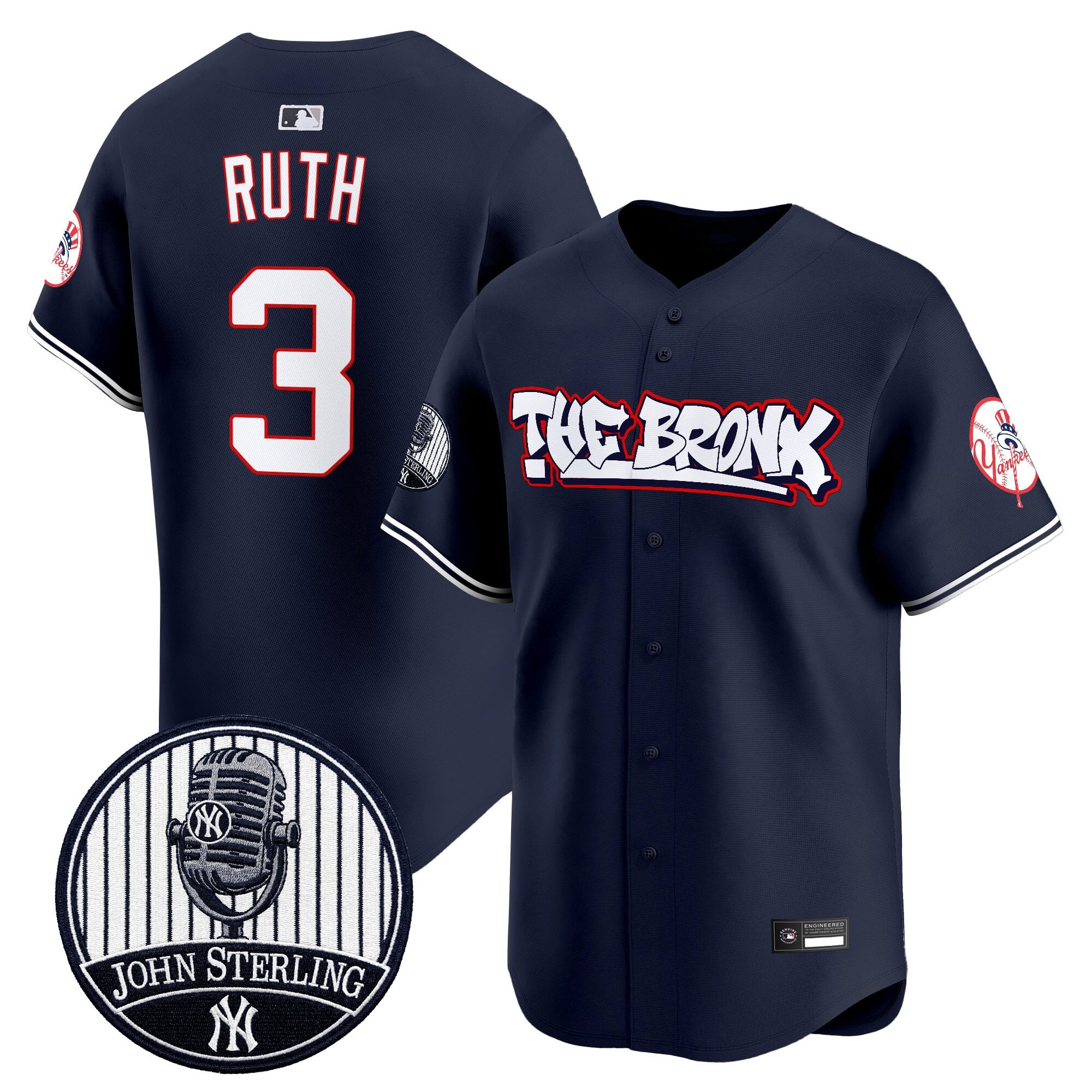 Men's New York Yankees "The Bronx Graffiti" Vapor Premier Limited Jersey - John Sterling Patch - All Stitched