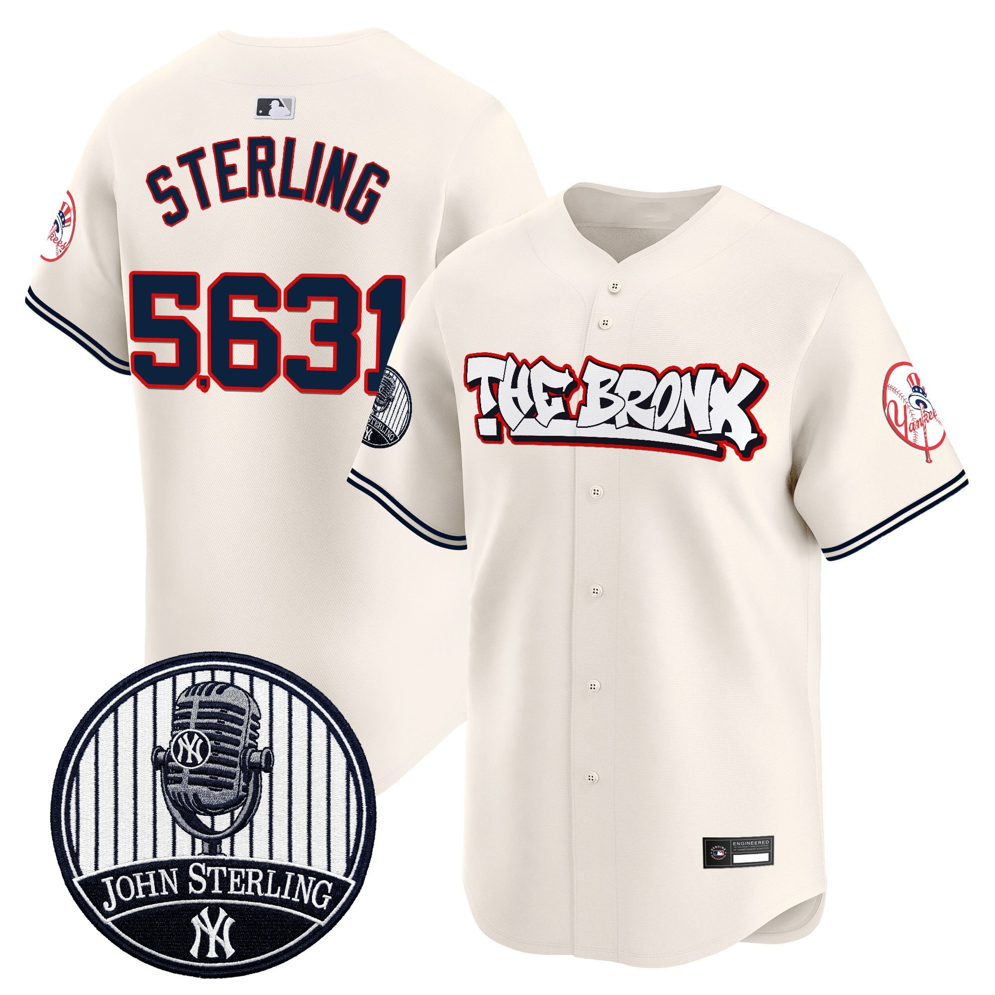 Men's New York Yankees "The Bronx Graffiti" Vapor Premier Limited Jersey - John Sterling Patch - All Stitched