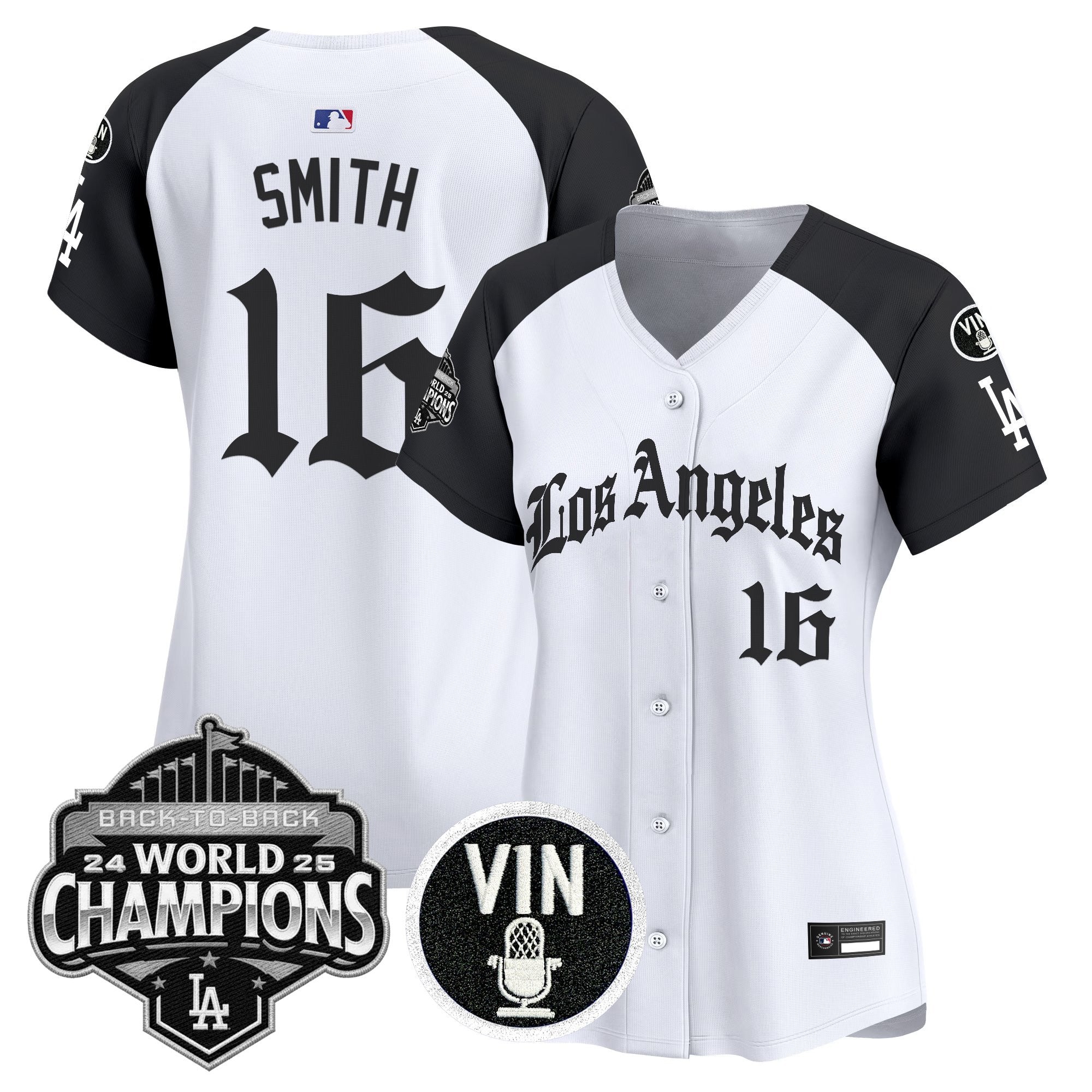 Women's Dodgers 2025 Back-To-Back Champions Vapor Premier Limited Jersey - LA Gothic Edition - All Stitched