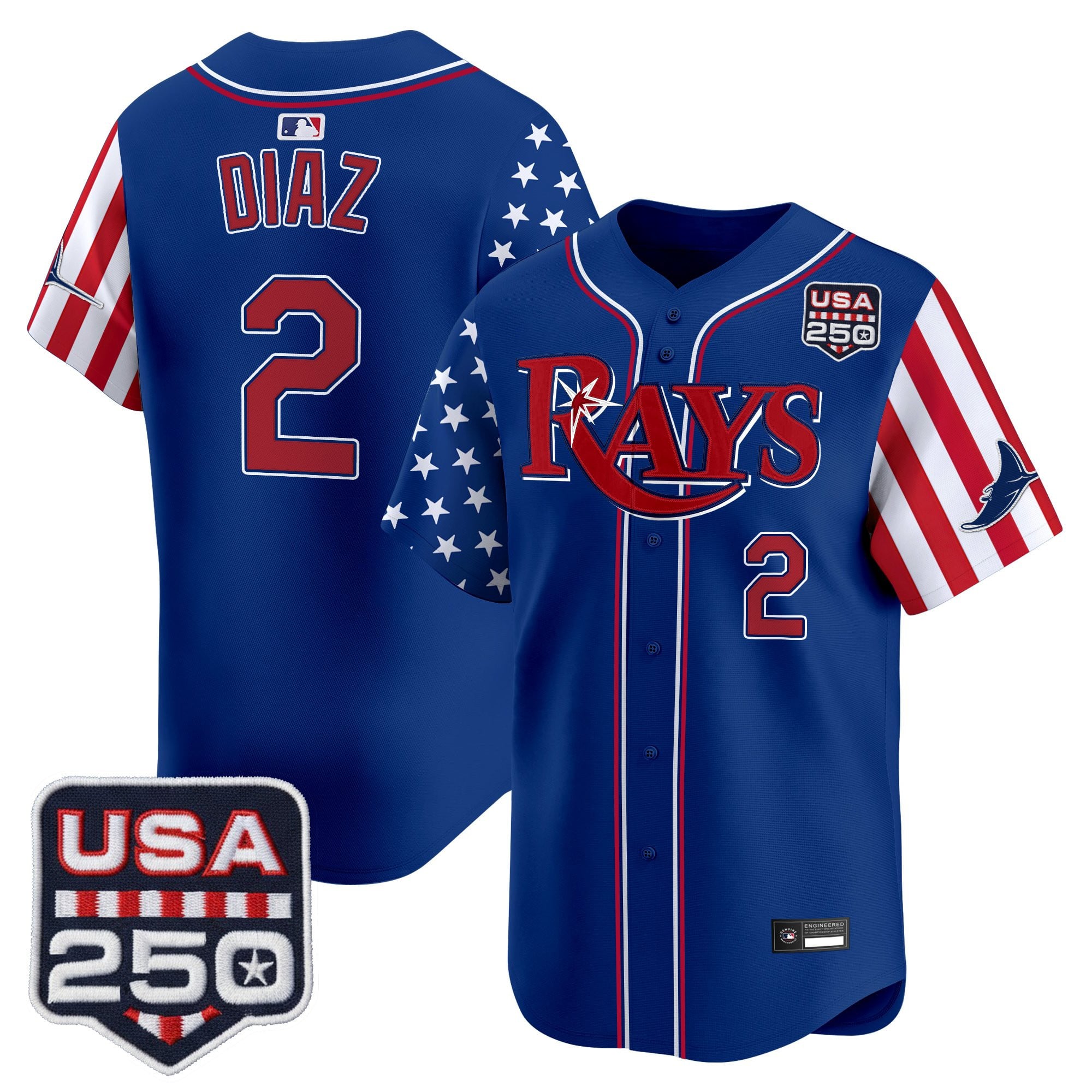 Men's Tampa Bay Rays "America 250 Edition" Vapor Premier Limited Jersey - All Stitched