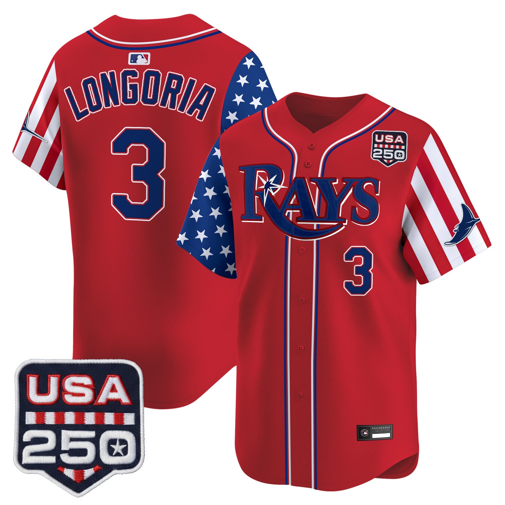 Men's Tampa Bay Rays "America 250 Edition" Vapor Premier Limited Jersey - All Stitched