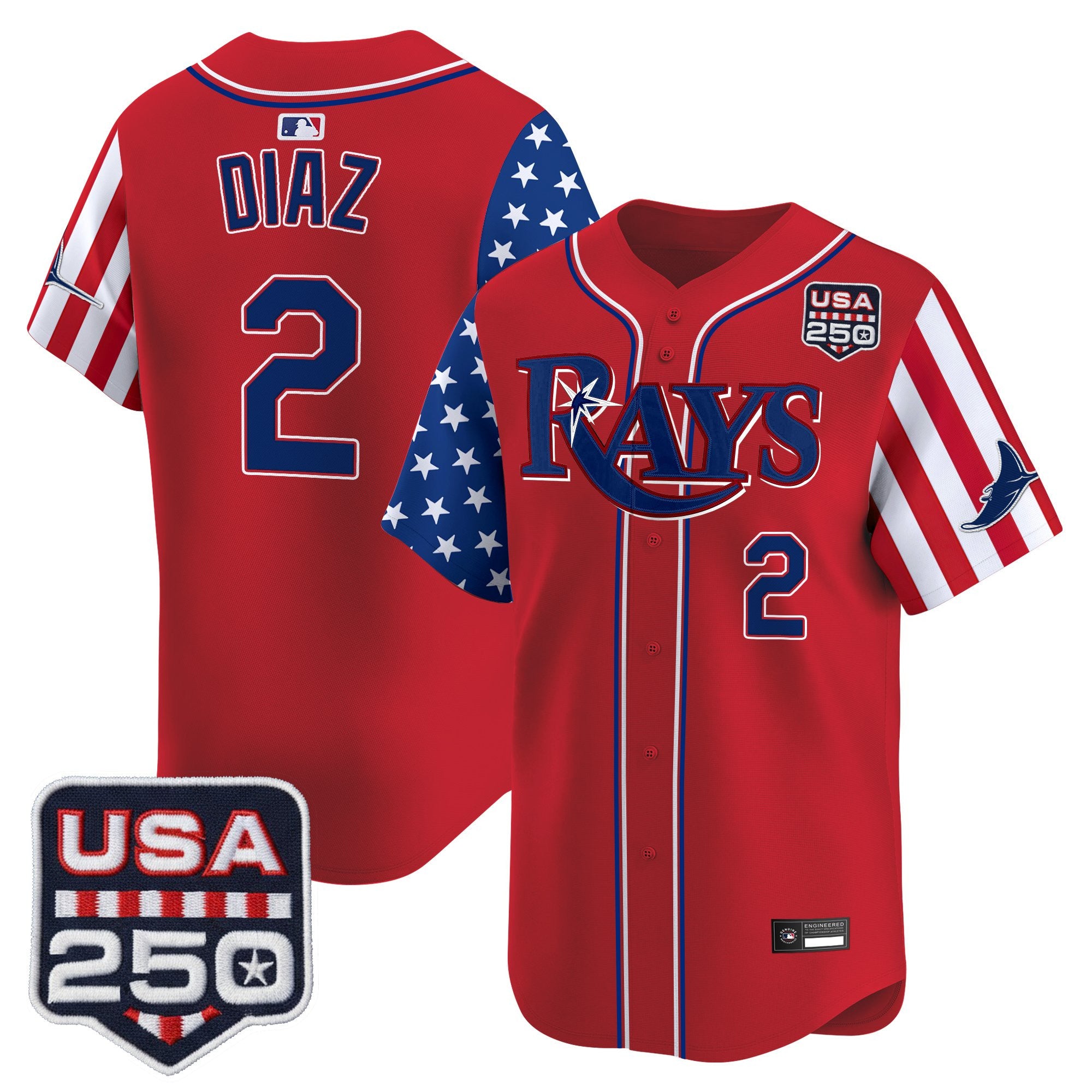 Men's Tampa Bay Rays "America 250 Edition" Vapor Premier Limited Jersey - All Stitched