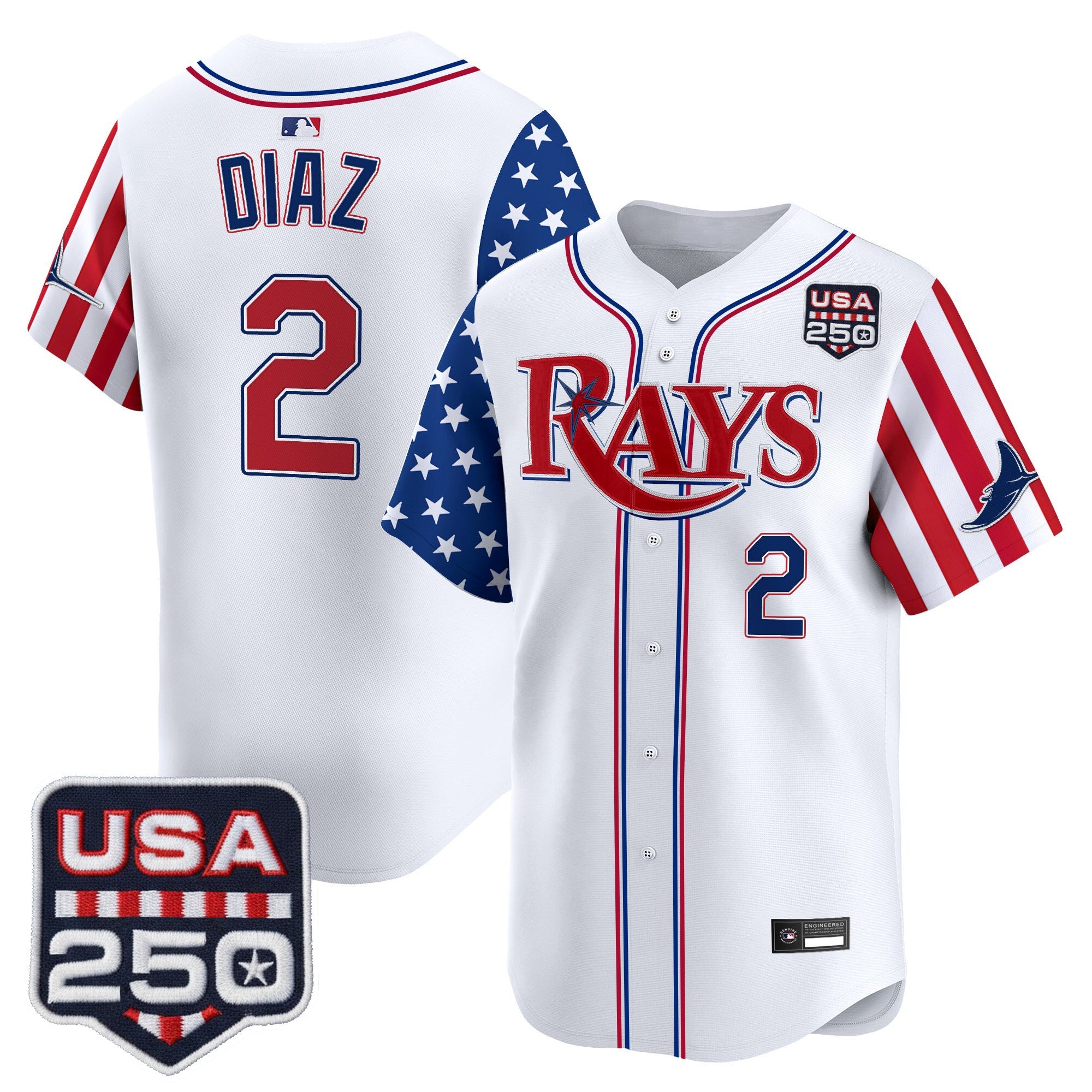 Men's Tampa Bay Rays "America 250 Edition" Vapor Premier Limited Jersey - All Stitched