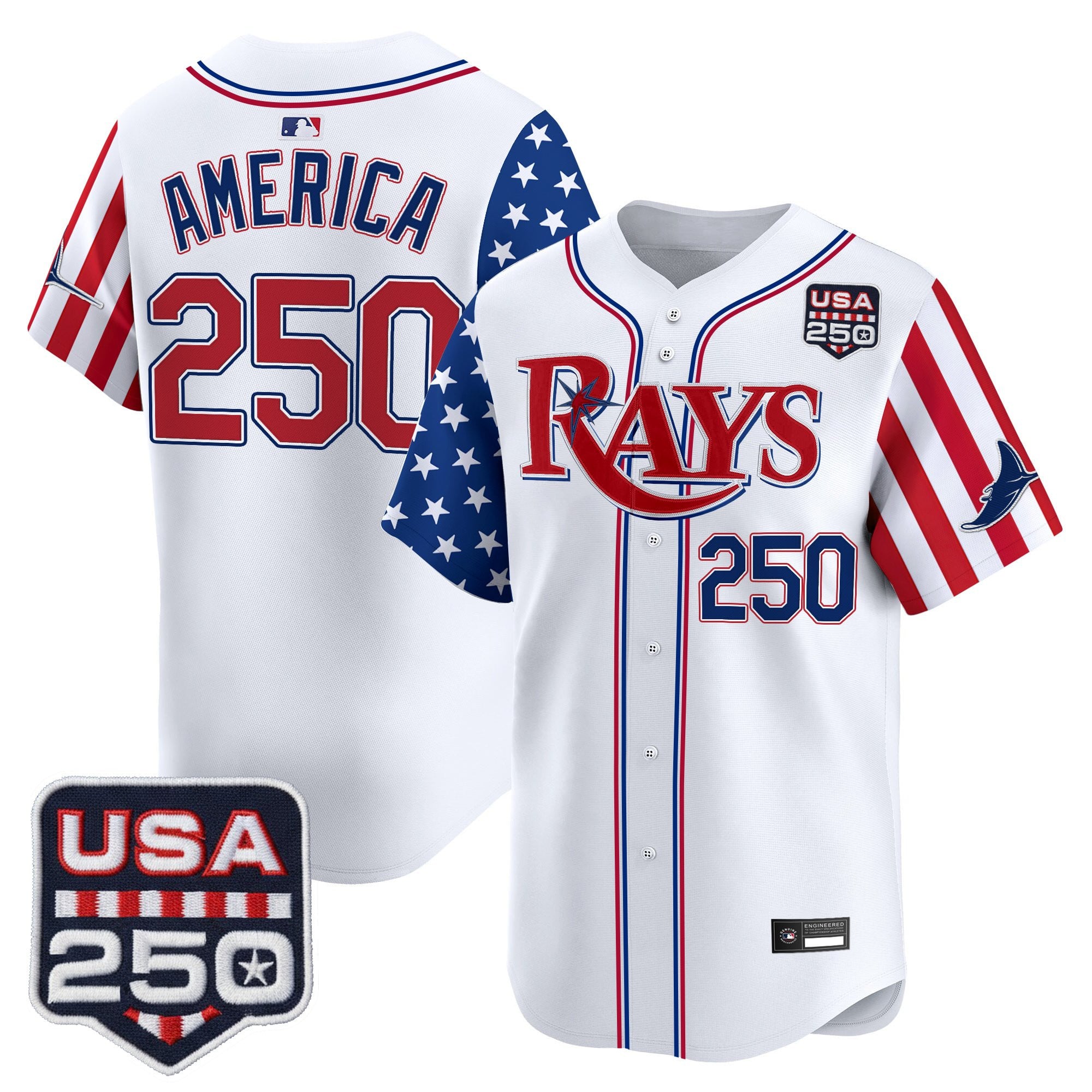 Men's Tampa Bay Rays "America 250 Edition" Vapor Premier Limited Jersey - All Stitched