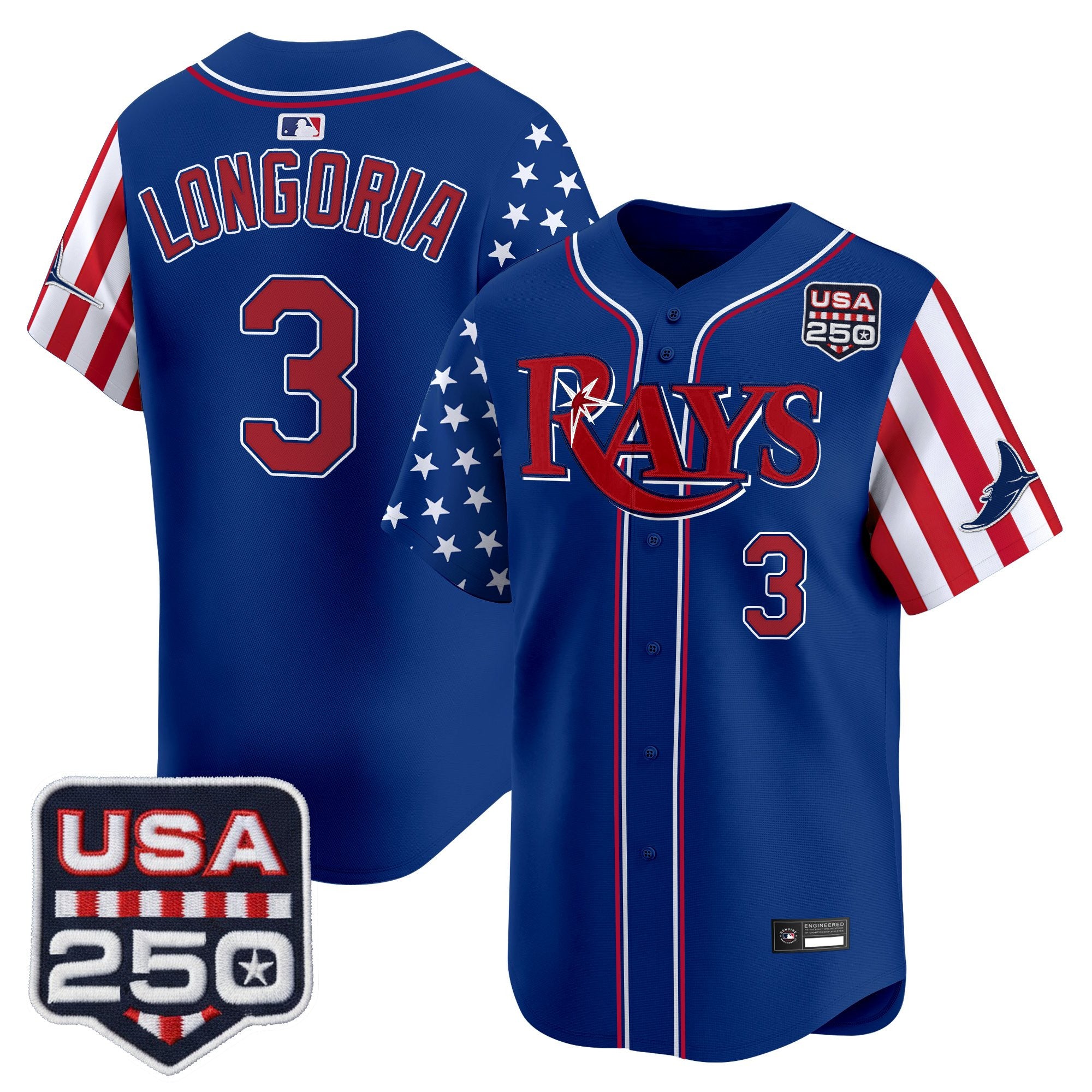 Men's Tampa Bay Rays "America 250 Edition" Vapor Premier Limited Jersey - All Stitched