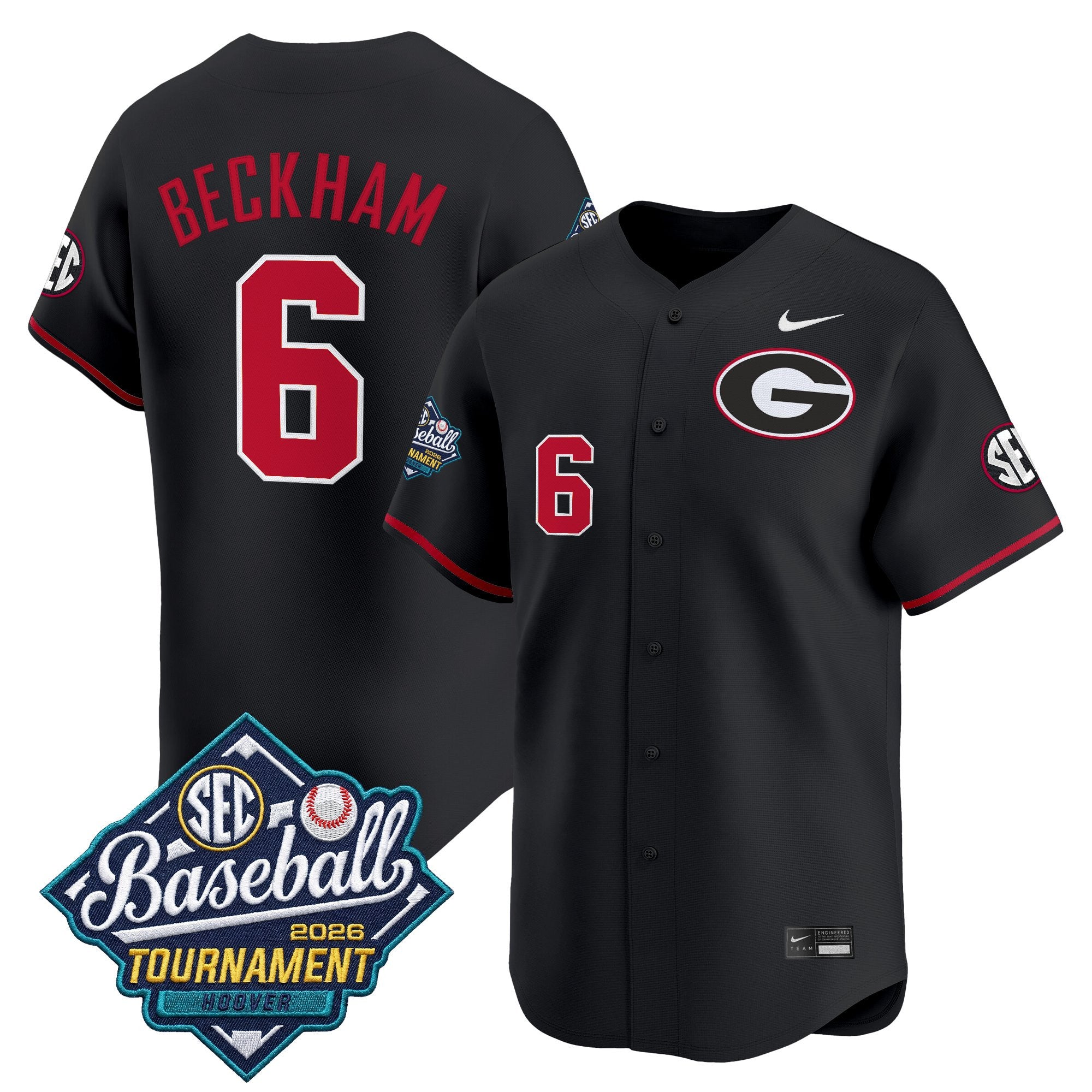 Men's Georgia Bulldogs Baseball Sec Tournament Champions 2026 Vapor Premier Limited Jersey - All Stitched