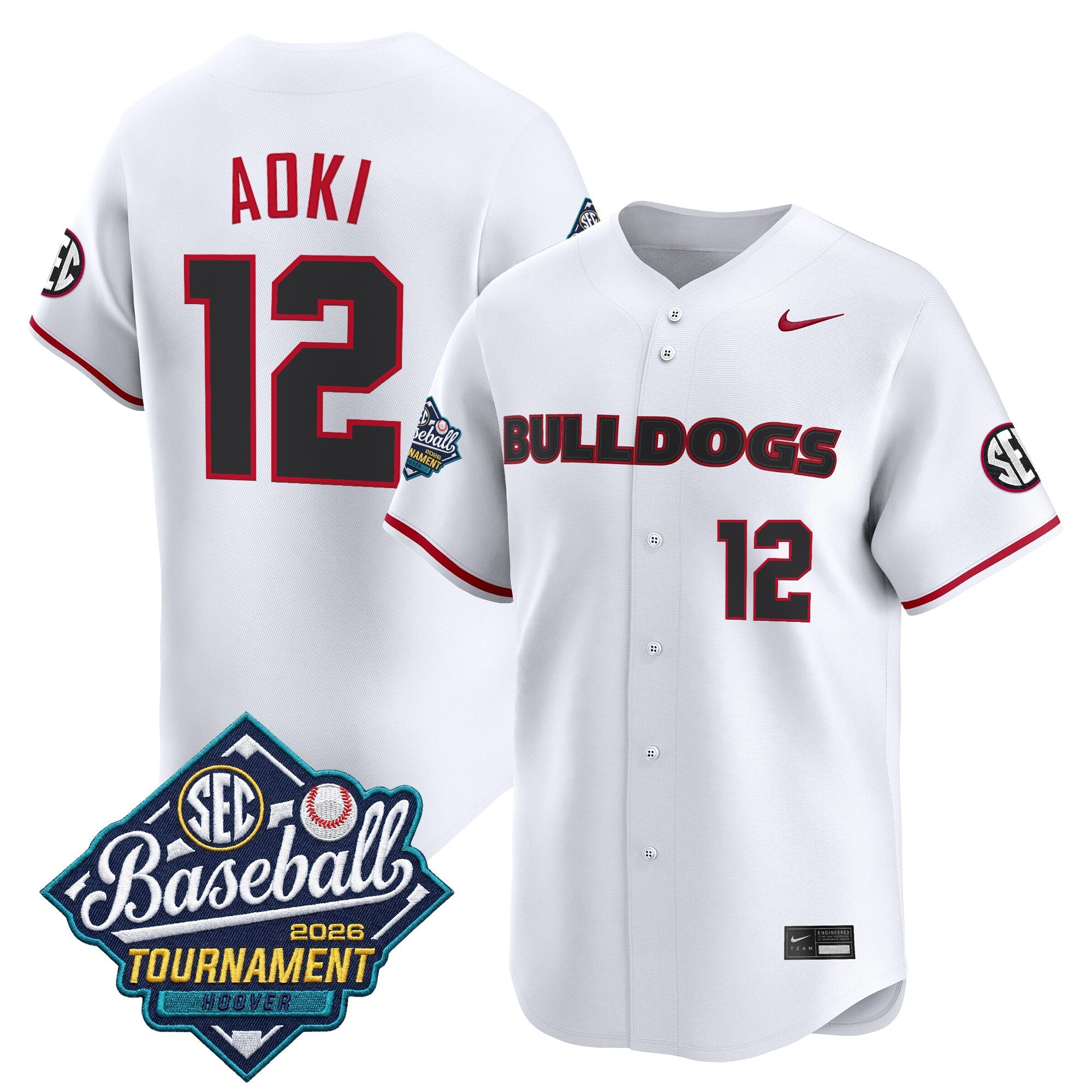 Men's Georgia Bulldogs Baseball Sec Tournament Champions 2026 Vapor Premier Limited Jersey - All Stitched