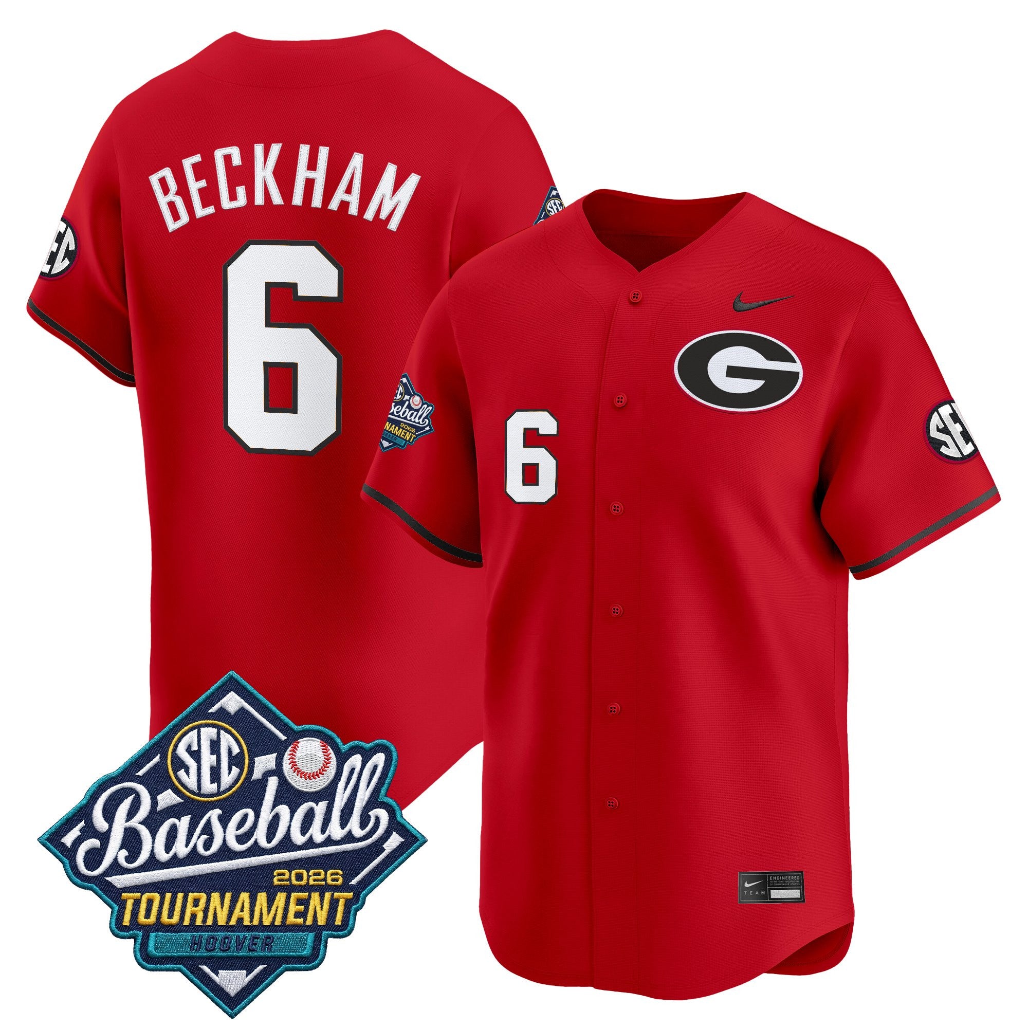 Men's Georgia Bulldogs Baseball Sec Tournament Champions 2026 Vapor Premier Limited Jersey - All Stitched