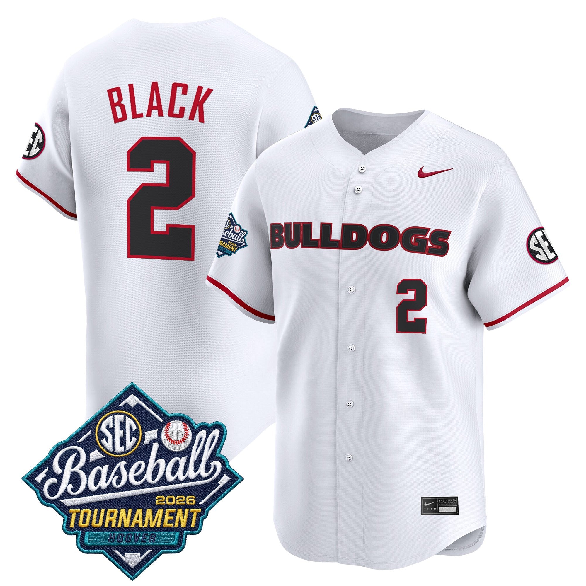 Men's Georgia Bulldogs Baseball Sec Tournament Champions 2026 Vapor Premier Limited Jersey - All Stitched