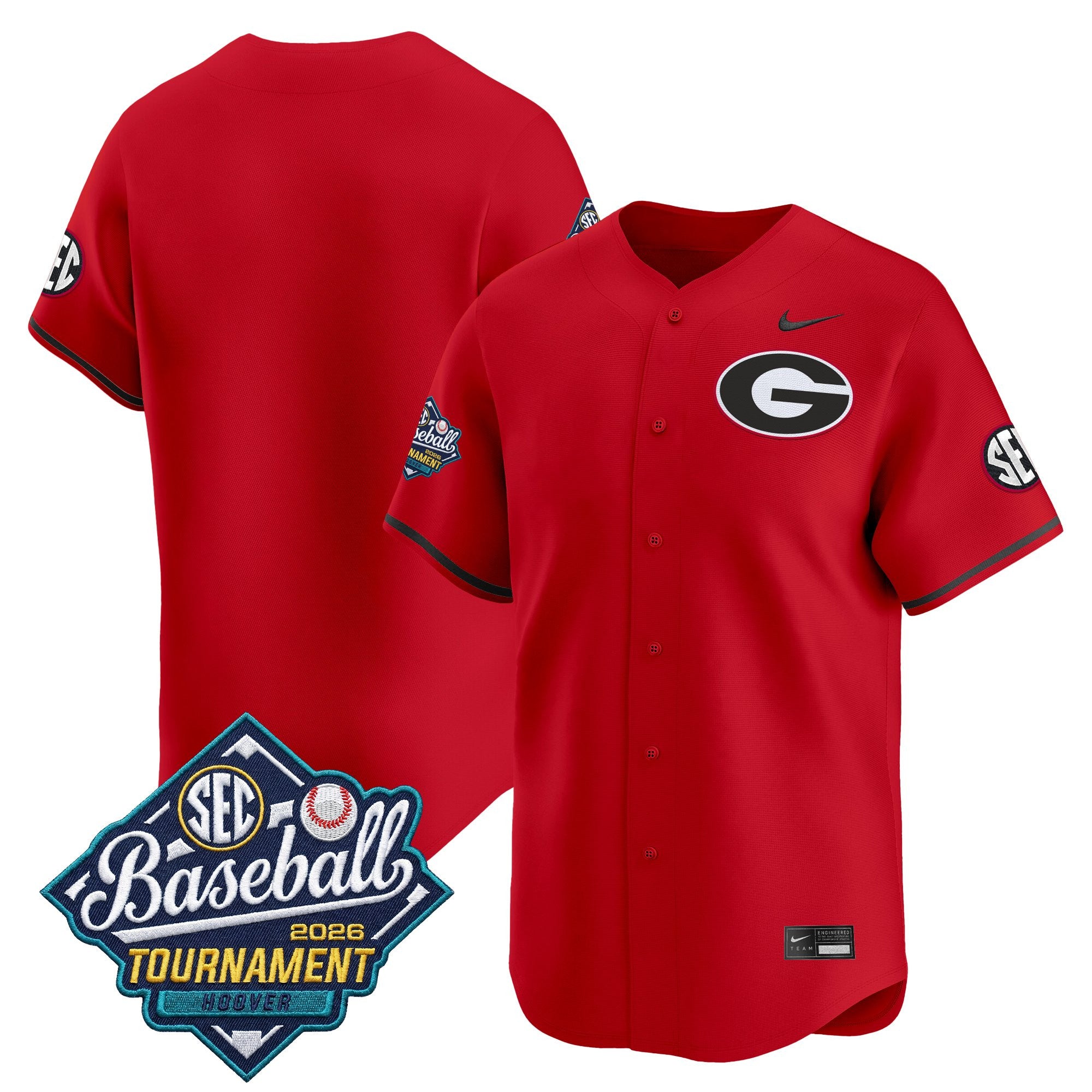 Men's Georgia Bulldogs Baseball Sec Tournament Champions 2026 Vapor Premier Limited Jersey - All Stitched