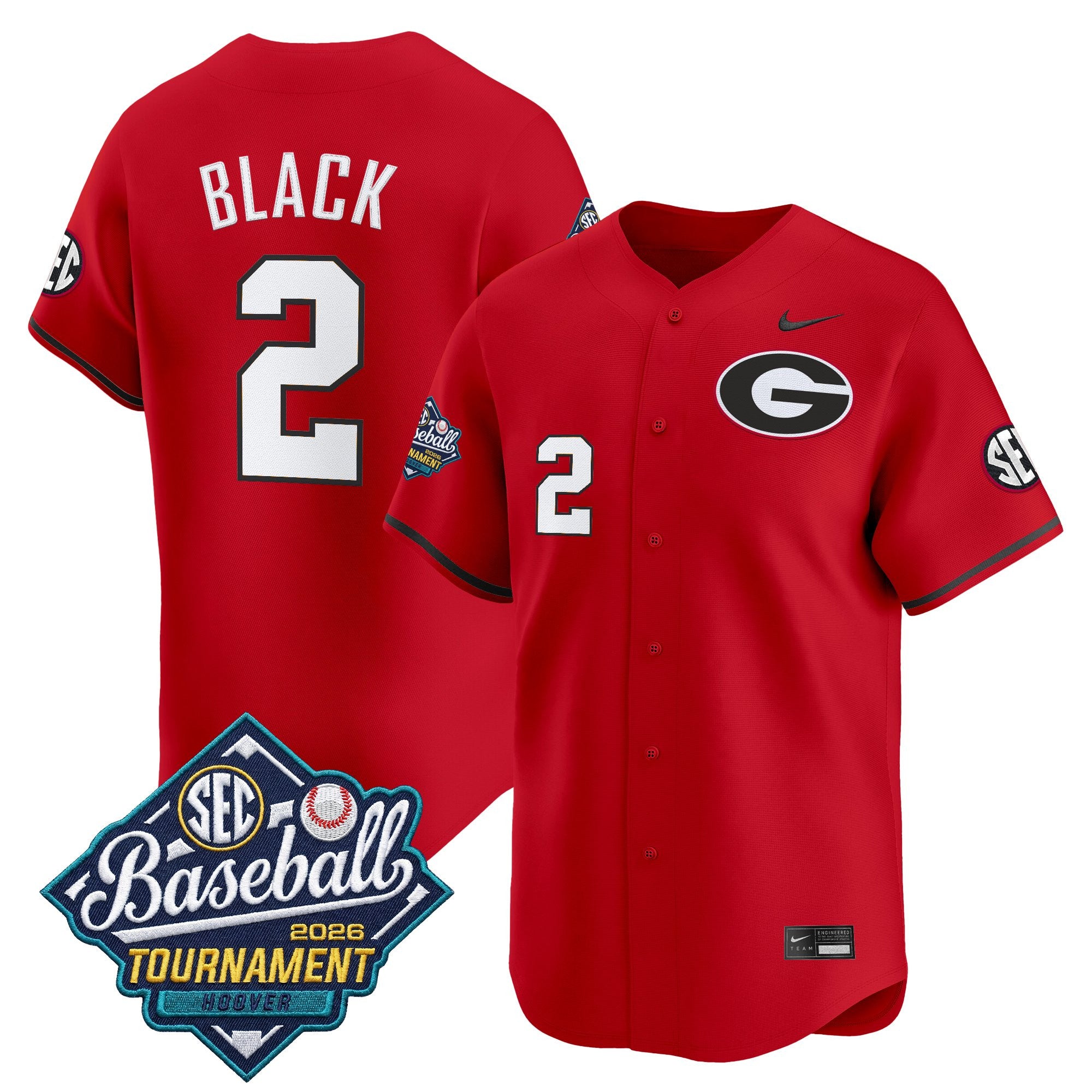 Men's Georgia Bulldogs Baseball Sec Tournament Champions 2026 Vapor Premier Limited Jersey - All Stitched