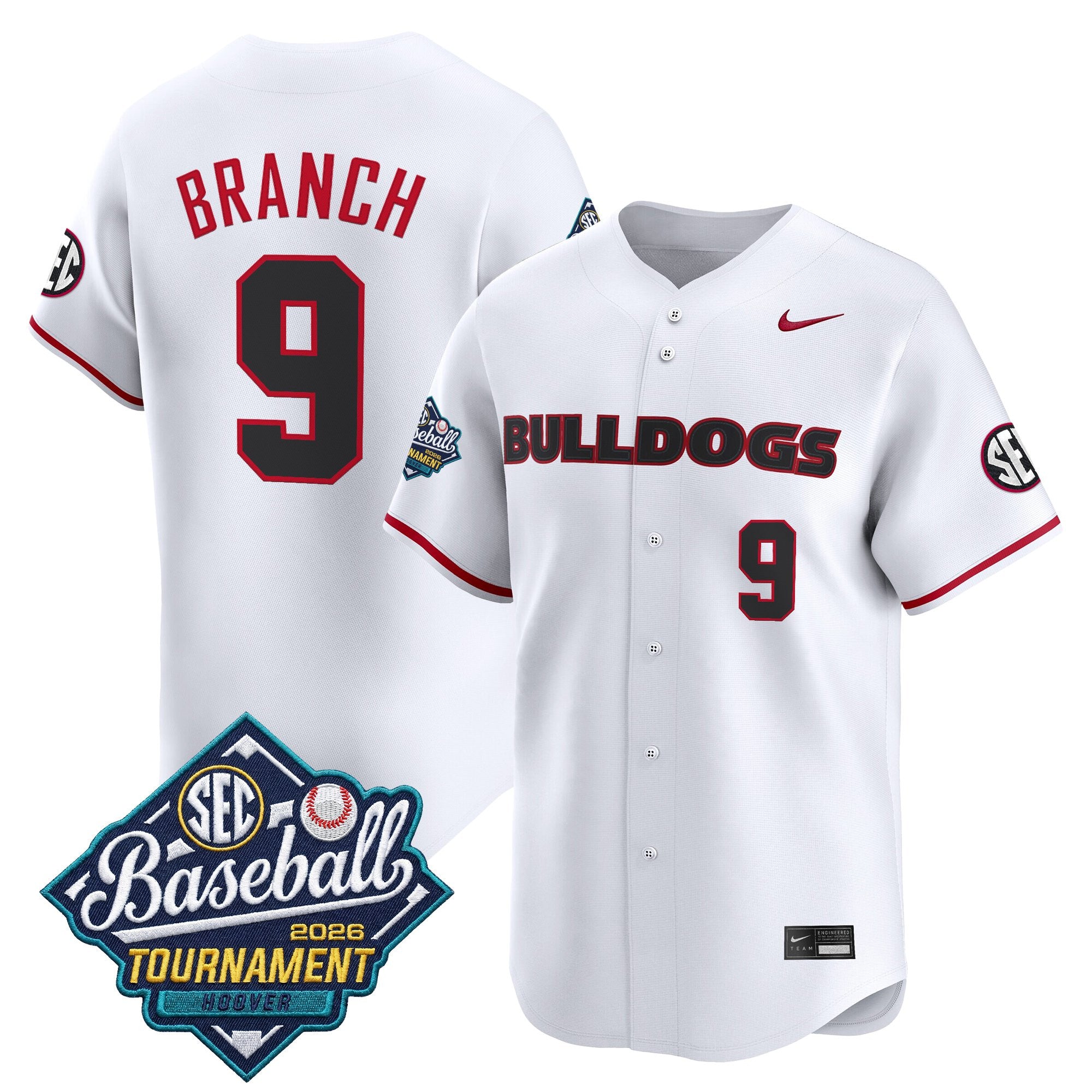 Men's Georgia Bulldogs Baseball Sec Tournament Champions 2026 Vapor Premier Limited Jersey - All Stitched