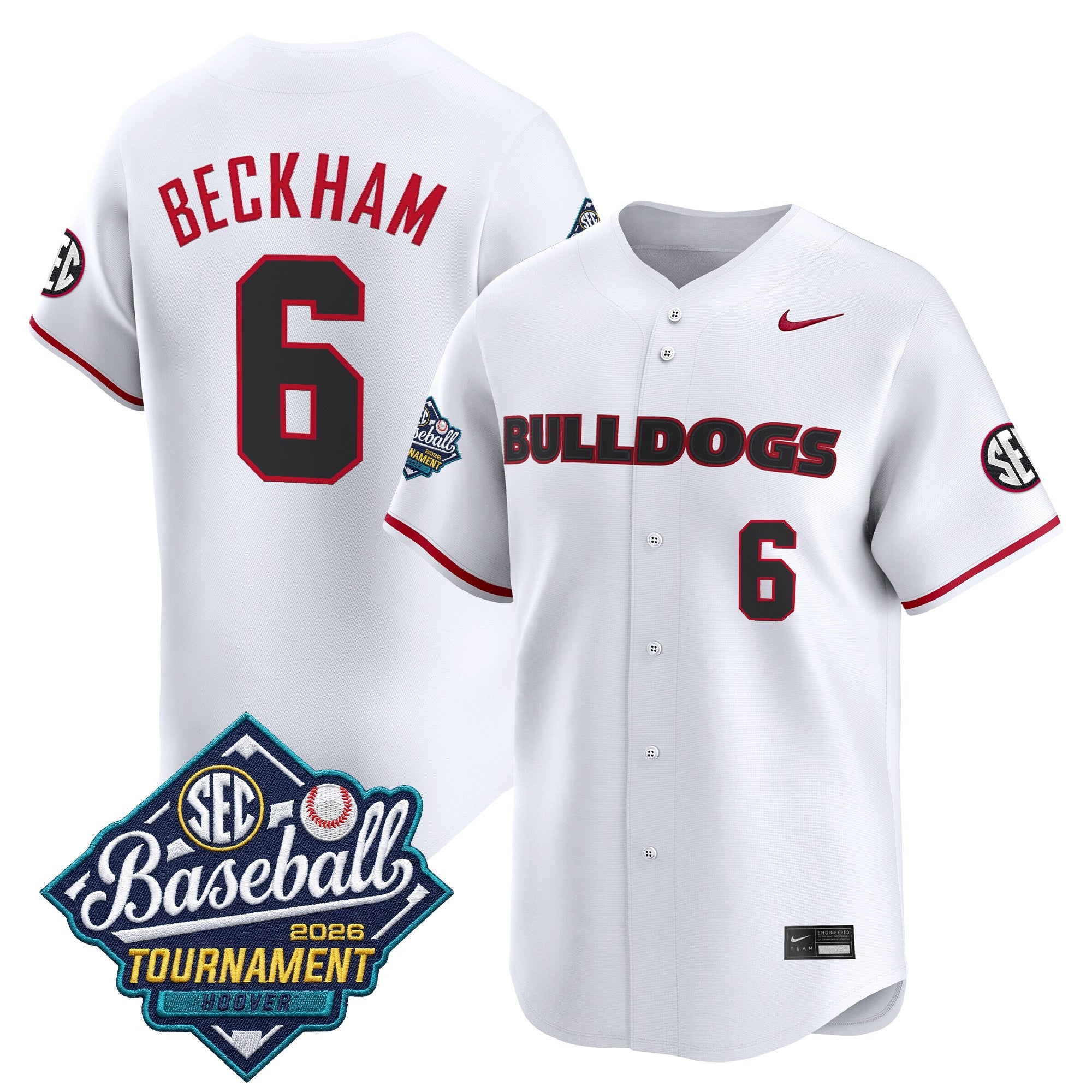 Men's Georgia Bulldogs Baseball Sec Tournament Champions 2026 Vapor Premier Limited Jersey - All Stitched