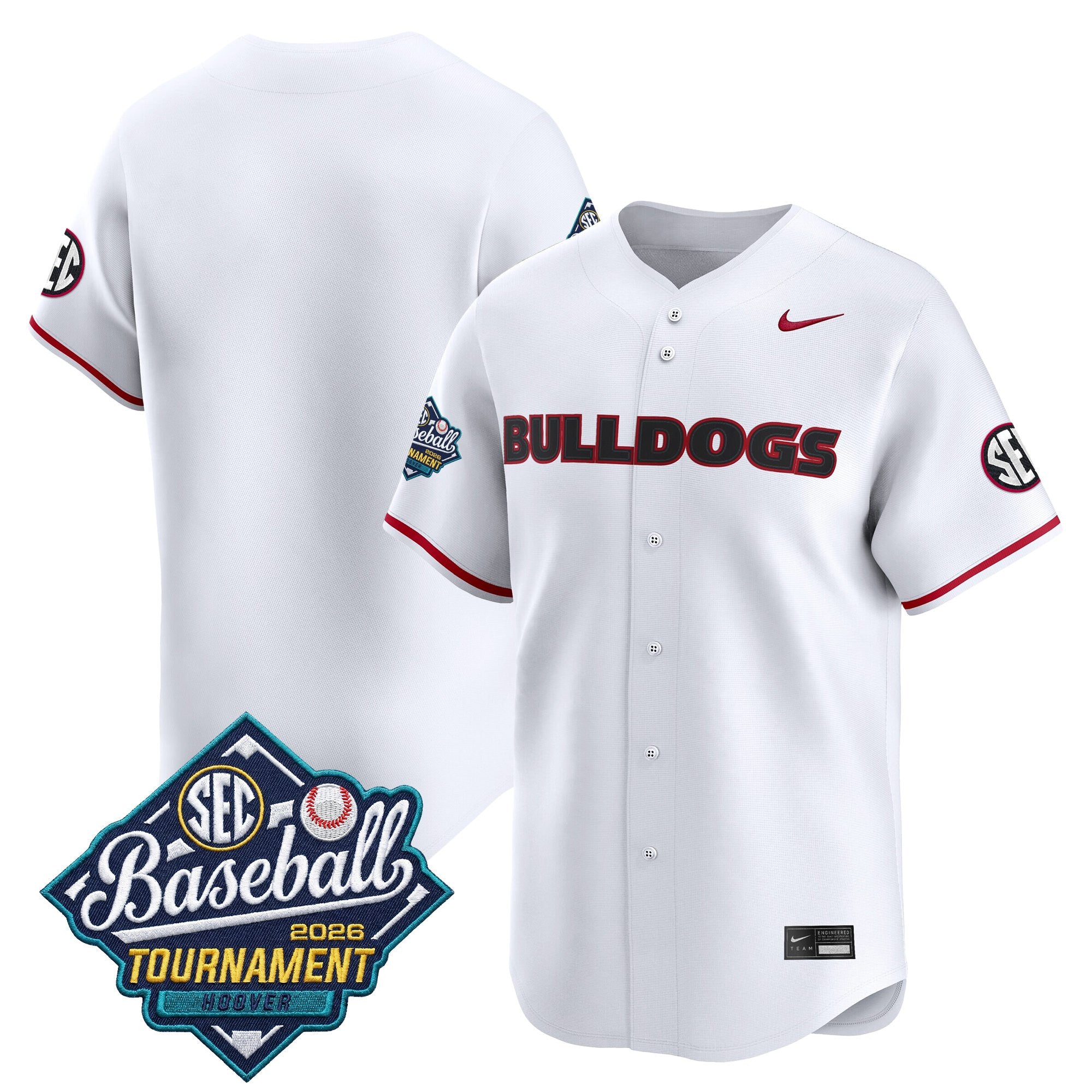 Men's Georgia Bulldogs Baseball Sec Tournament Champions 2026 Vapor Premier Limited Jersey - All Stitched