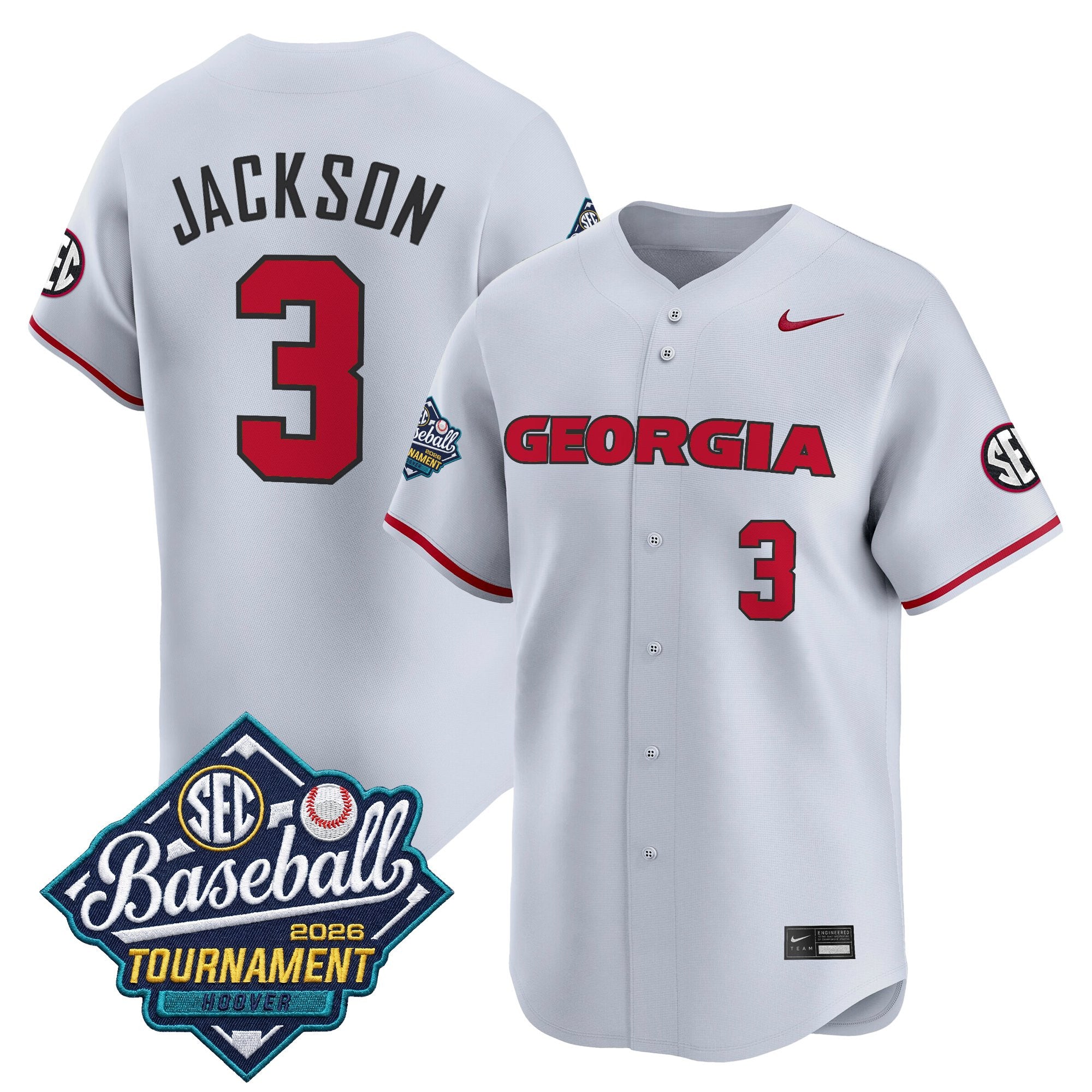 Men's Georgia Bulldogs Baseball Sec Tournament Champions 2026 Vapor Premier Limited Jersey - All Stitched