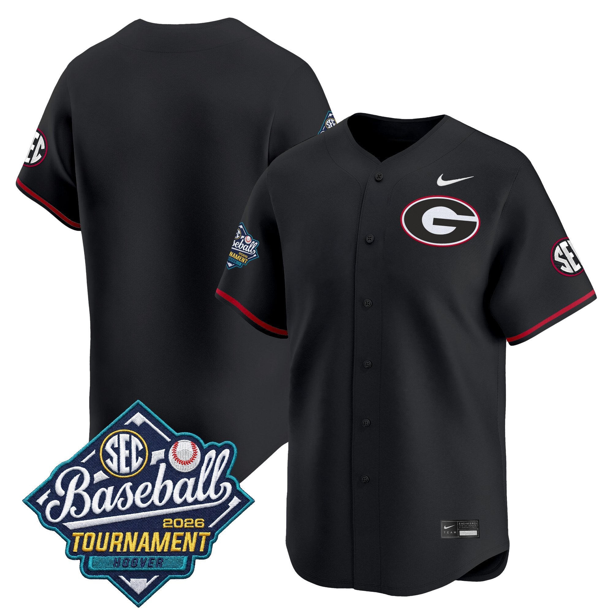 Men's Georgia Bulldogs Baseball Sec Tournament Champions 2026 Vapor Premier Limited Jersey - All Stitched