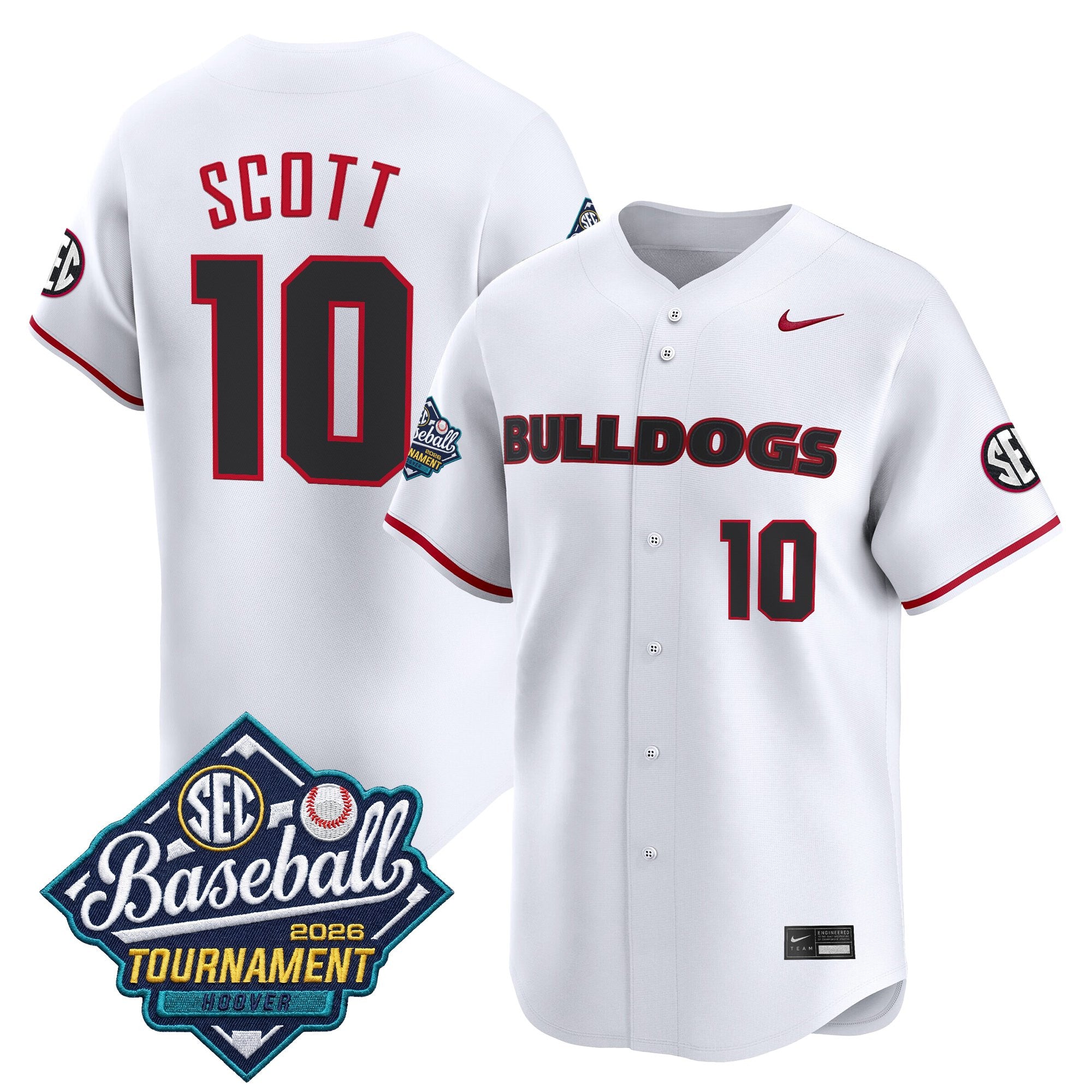 Men's Georgia Bulldogs Baseball Sec Tournament Champions 2026 Vapor Premier Limited Jersey - All Stitched
