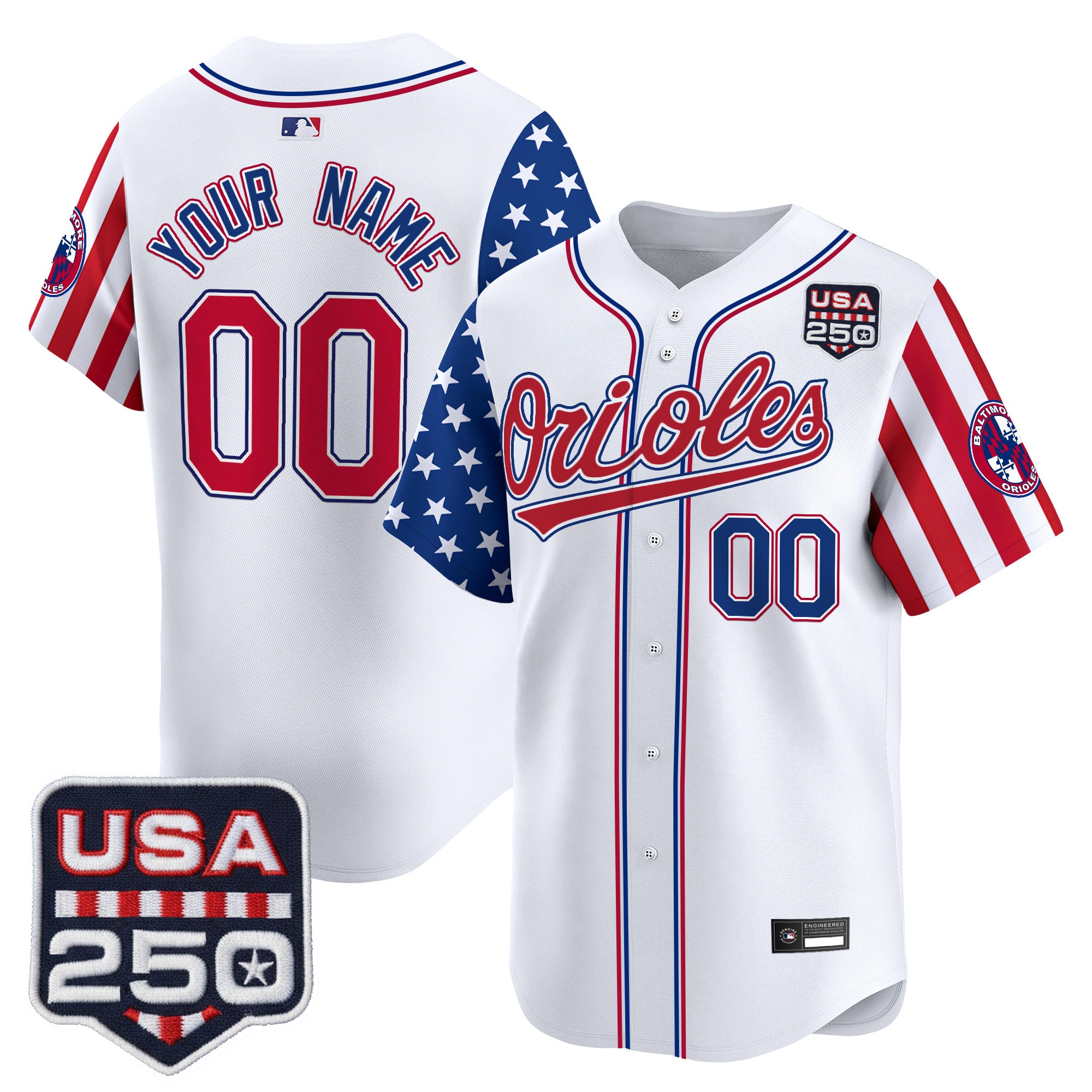 Baltimore Orioles "America 250 Edition" Vapor Premier Limited Custom Jersey - All Stitched