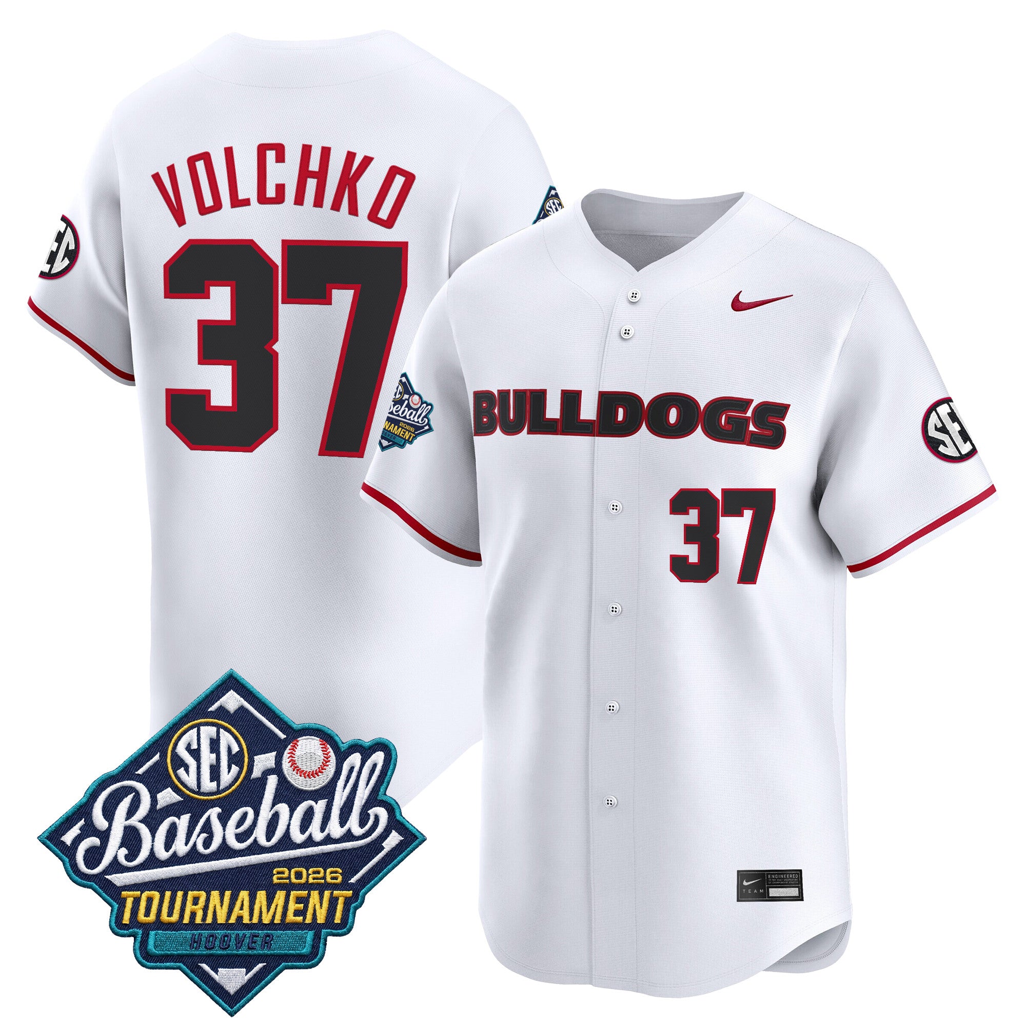 Men's Georgia Bulldogs Baseball Sec Tournament Champions 2026 Vapor Premier Limited Jersey - All Stitched