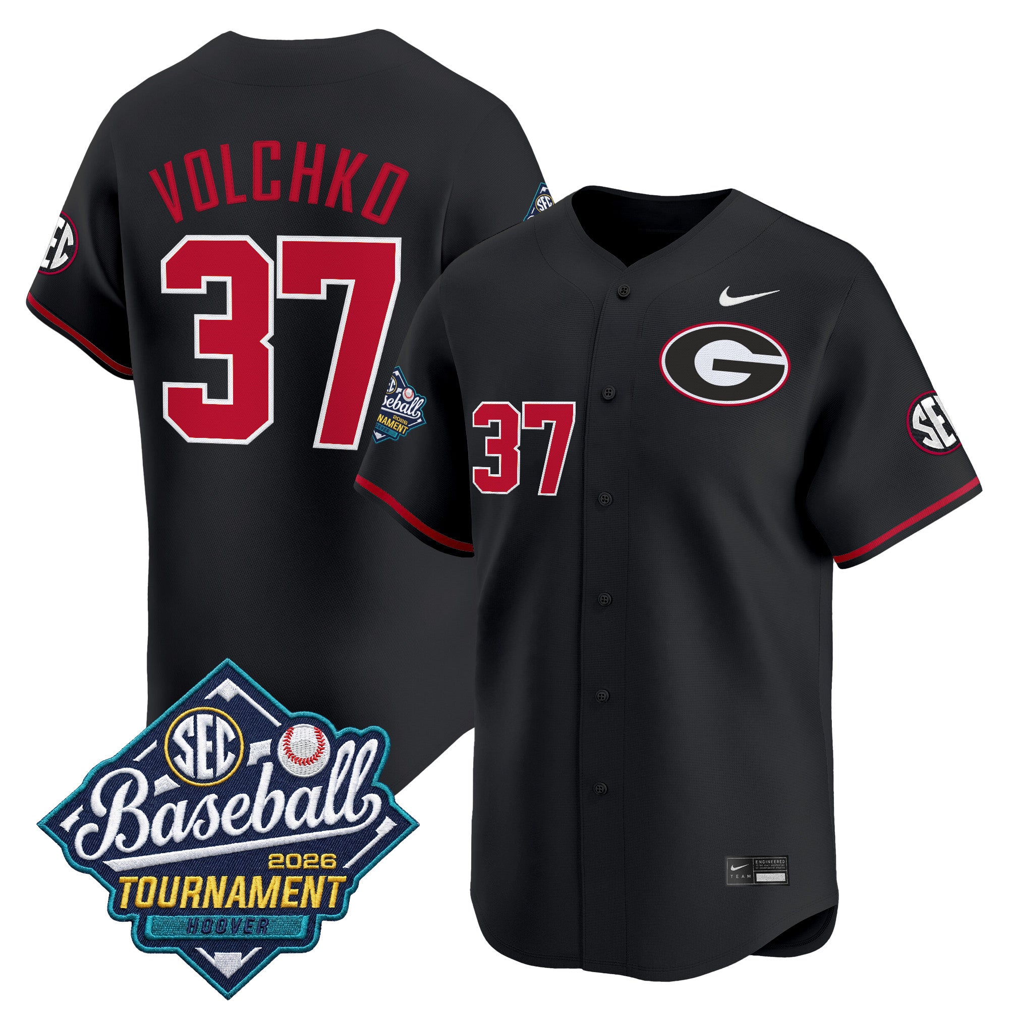 Men's Georgia Bulldogs Baseball Sec Tournament Champions 2026 Vapor Premier Limited Jersey - All Stitched
