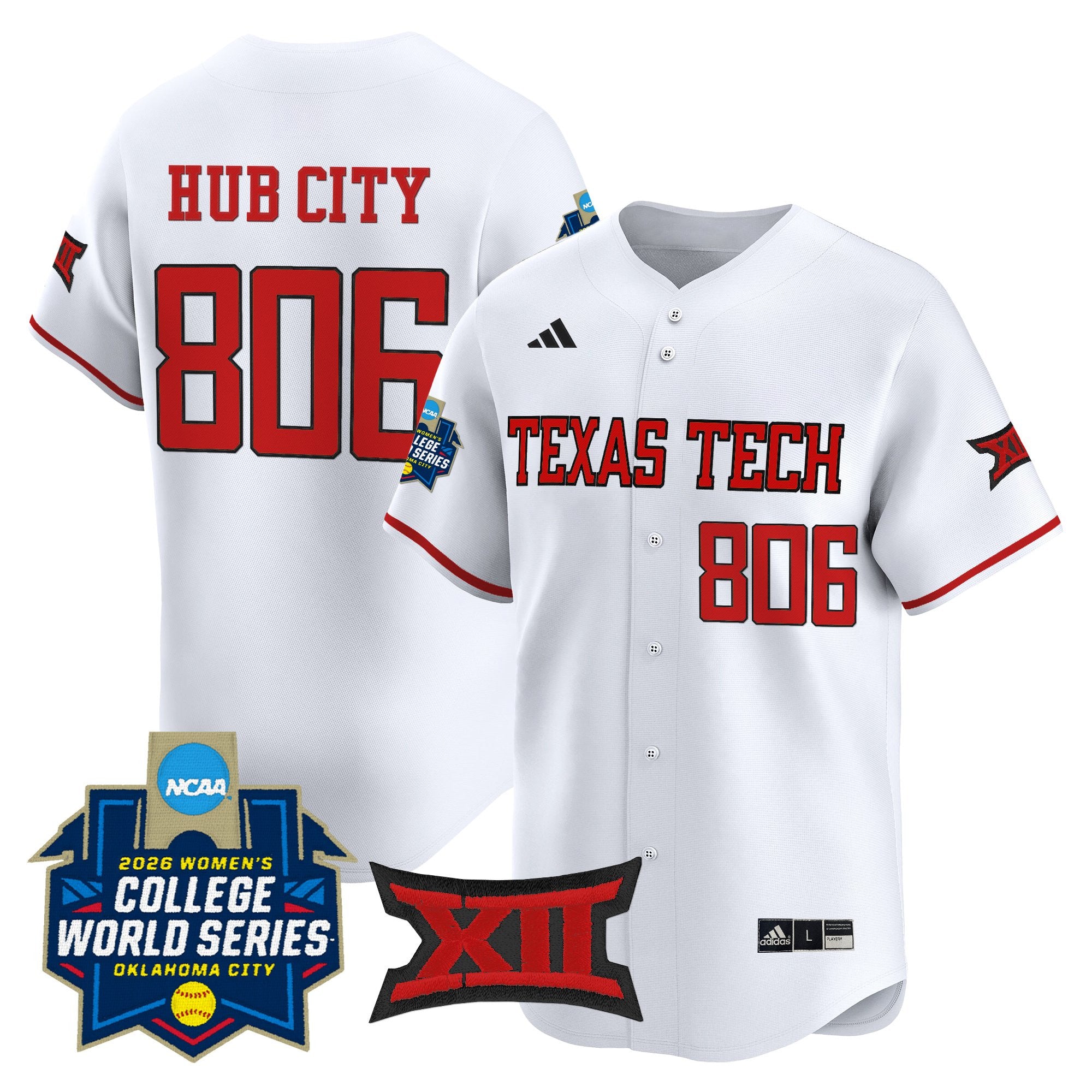 Men's size - Texas Tech Red Raiders Softball 2026 World Series (WCWS) Vapor Premier Limited Jersey - All Stitched