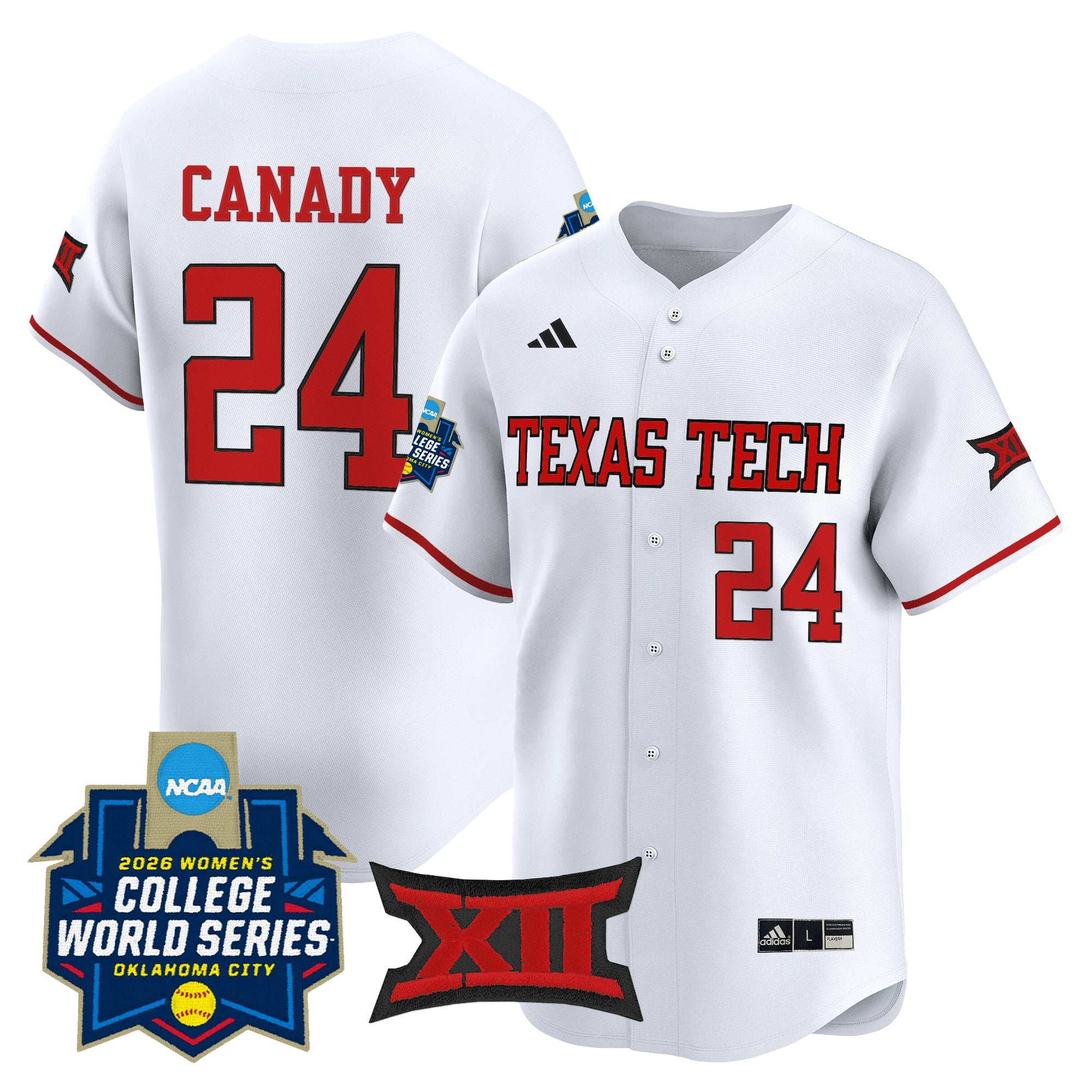 Men's size - Texas Tech Red Raiders Softball 2026 World Series (WCWS) Vapor Premier Limited Jersey - All Stitched